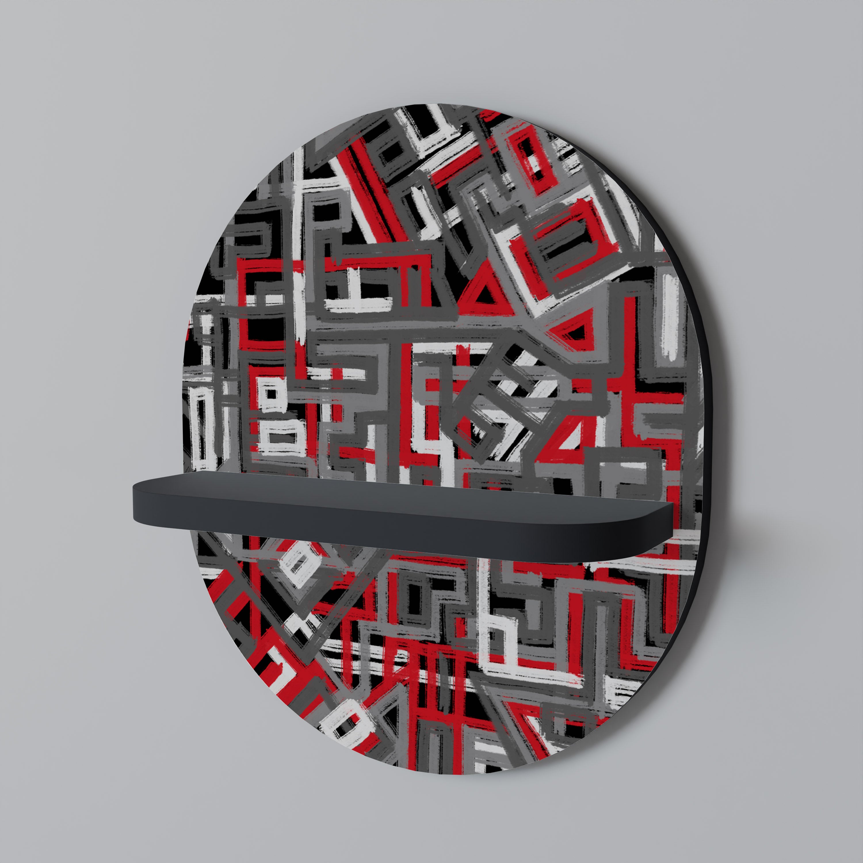 BROKEN LINES Półka owalna Czarna