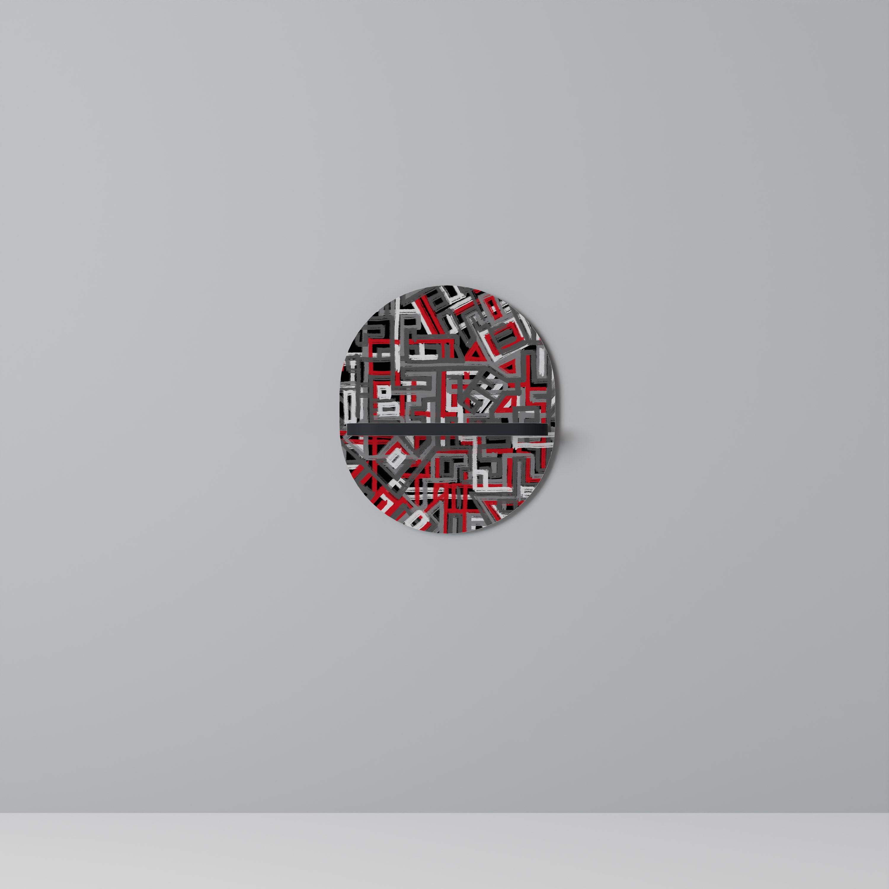 BROKEN LINES Półka owalna Czarna