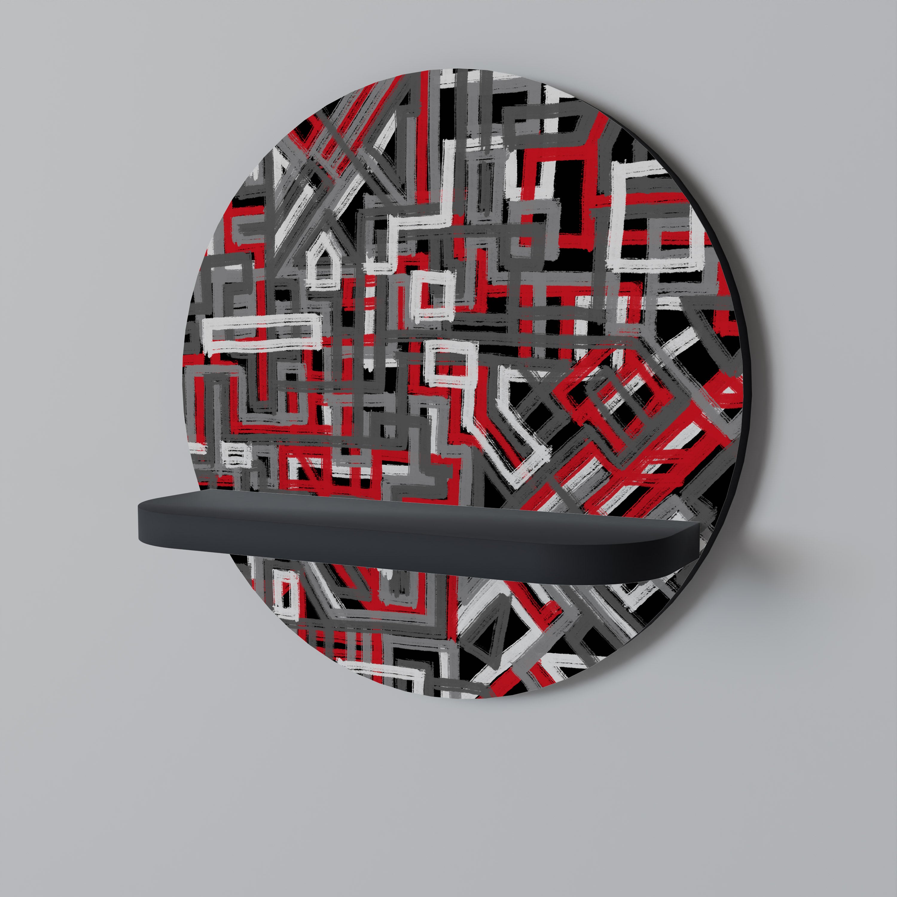 BROKEN LINES Półka okrągła Czarna