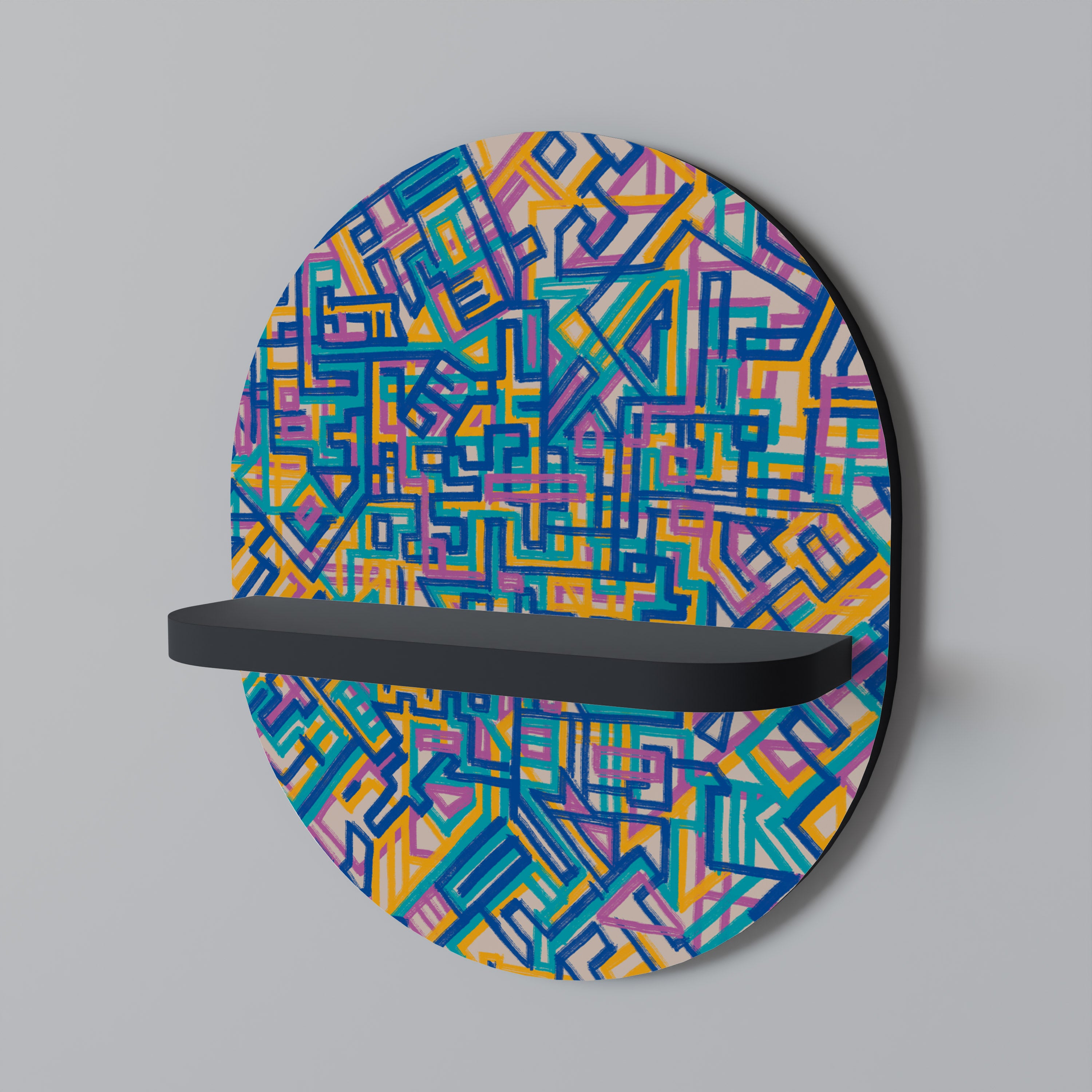 MEMORIES MAP Półka owalna Czarna