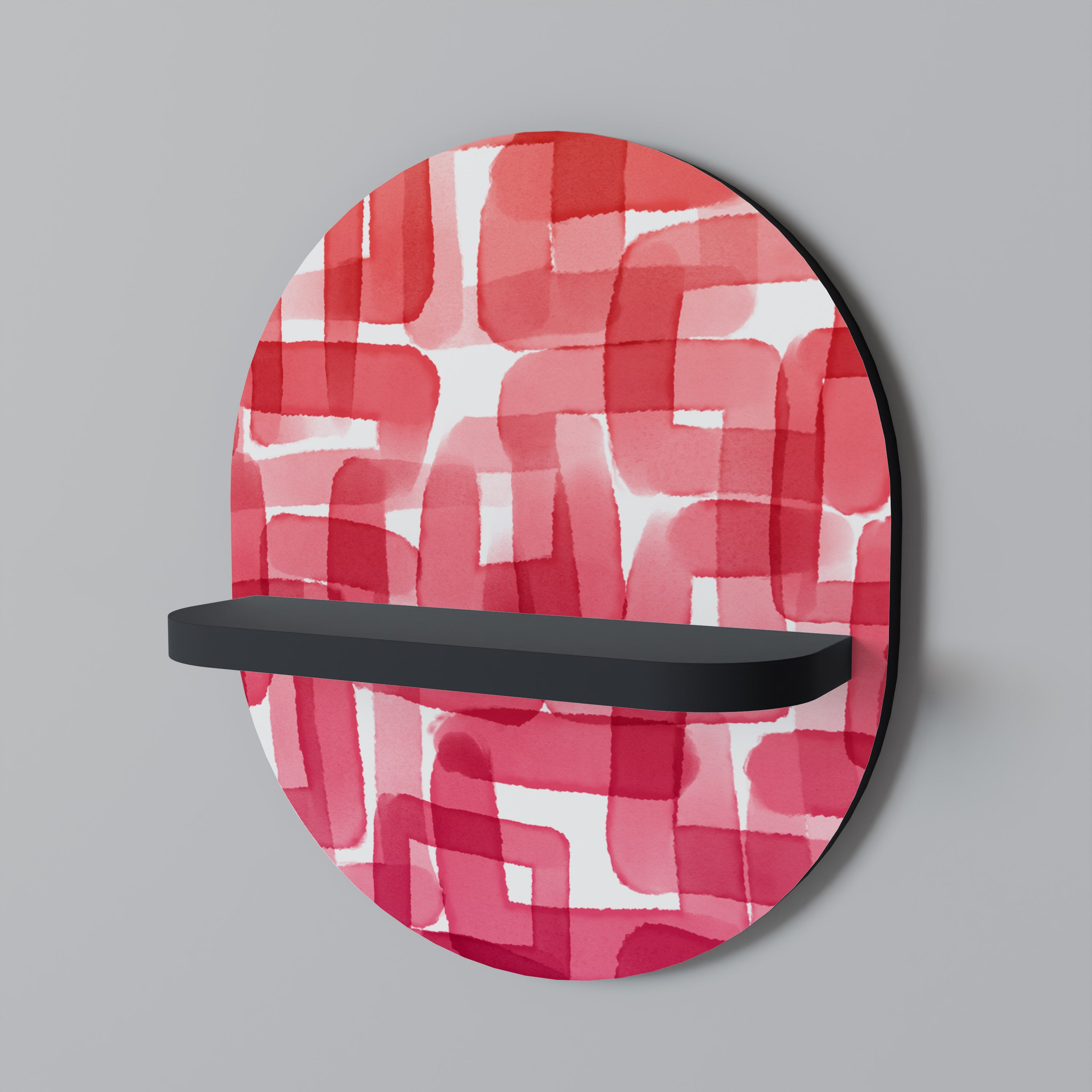 KALEIDOSCOPIC CUBISM Półka owalna Czarna