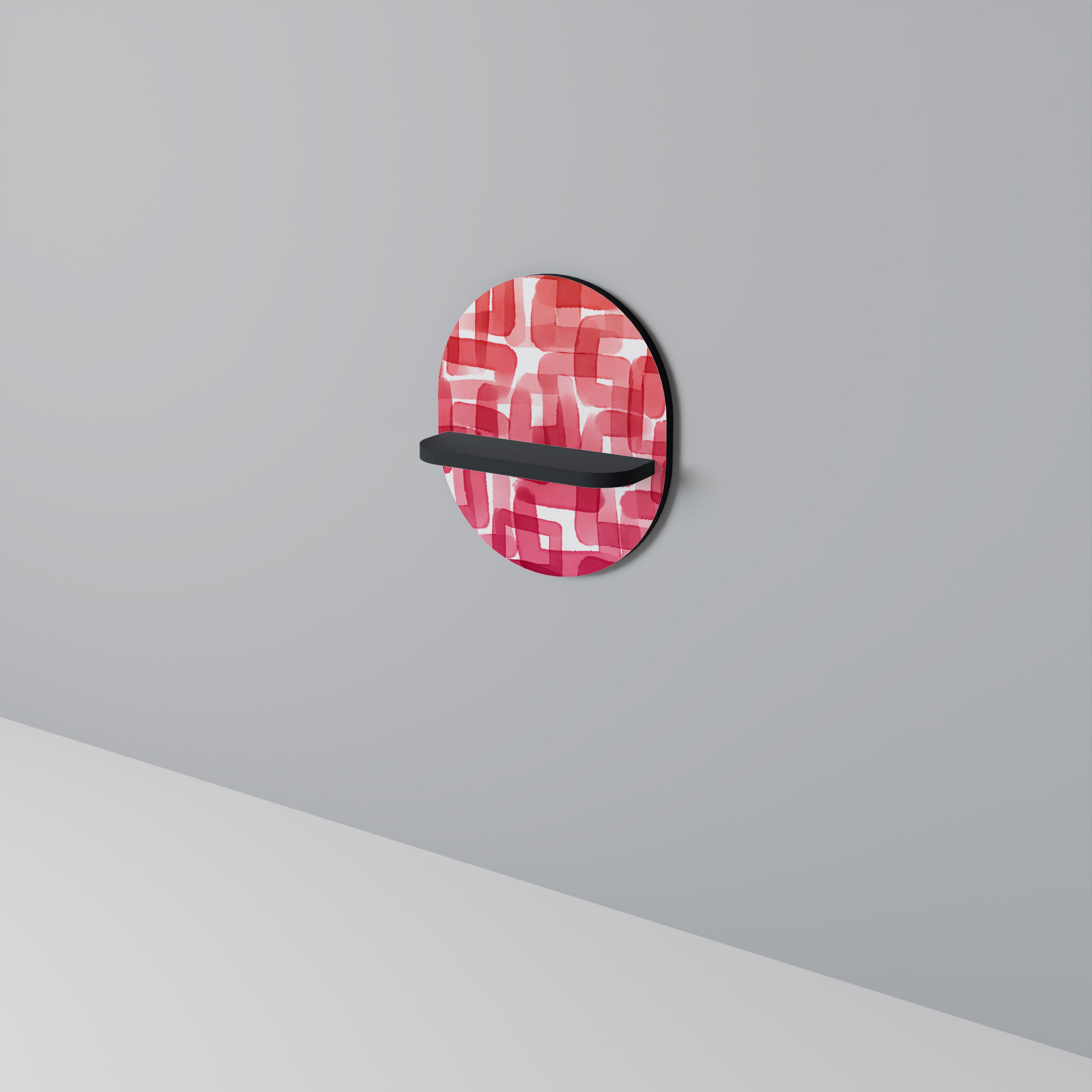 KALEIDOSCOPIC CUBISM Półka owalna Czarna