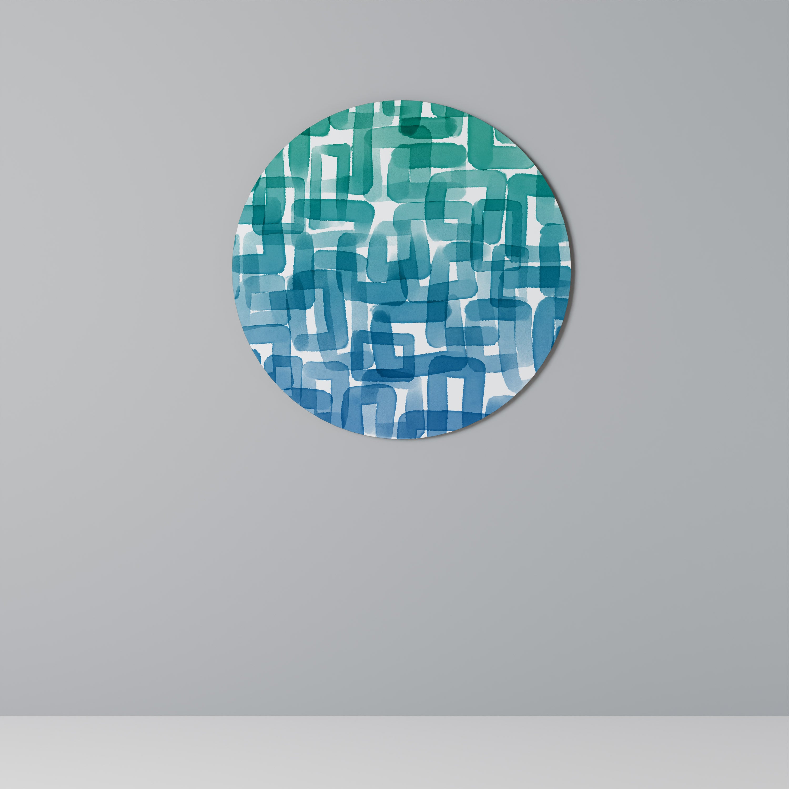 TURQUOISE RECTANGLES Obraz okrągły
