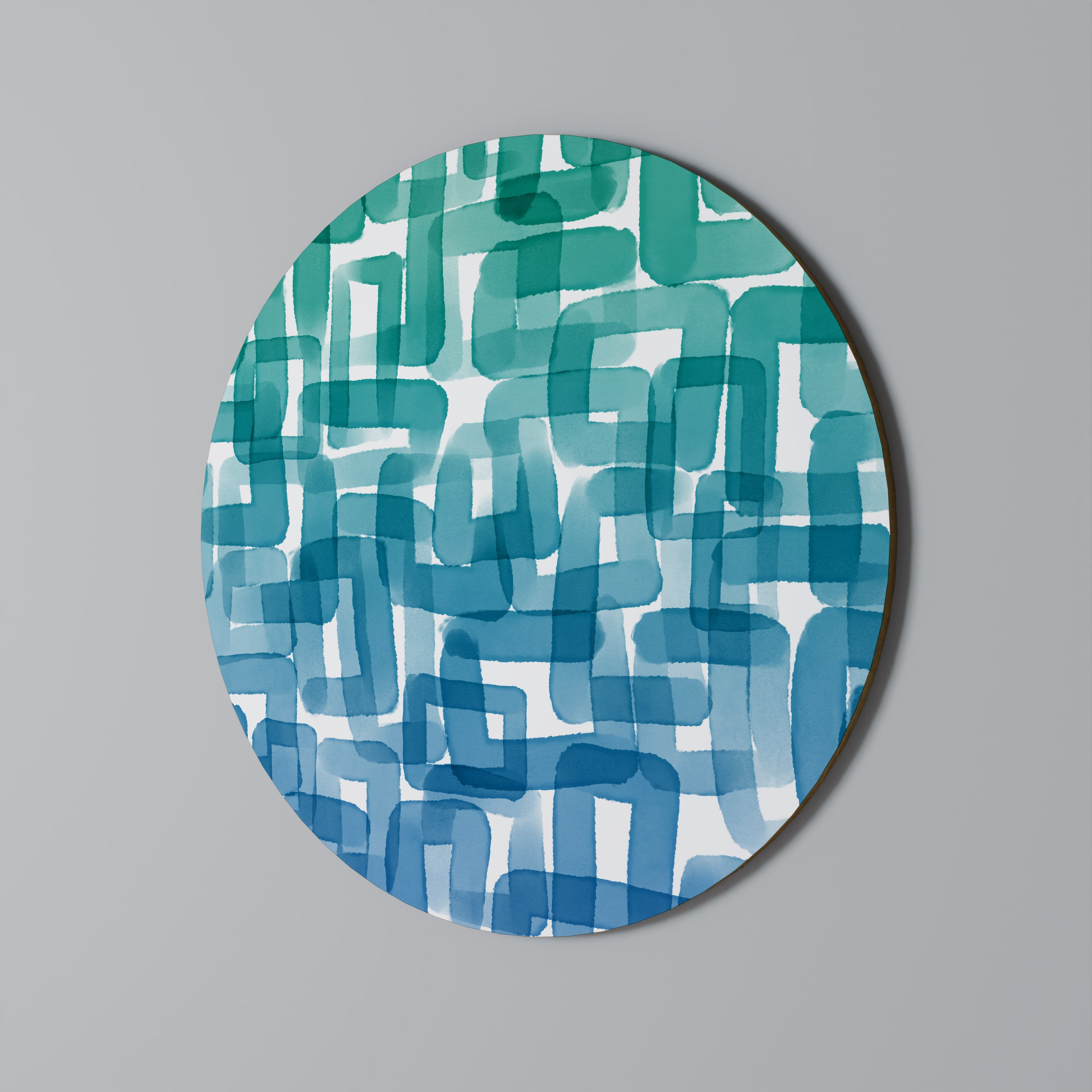 TURQUOISE RECTANGLES Obraz okrągły