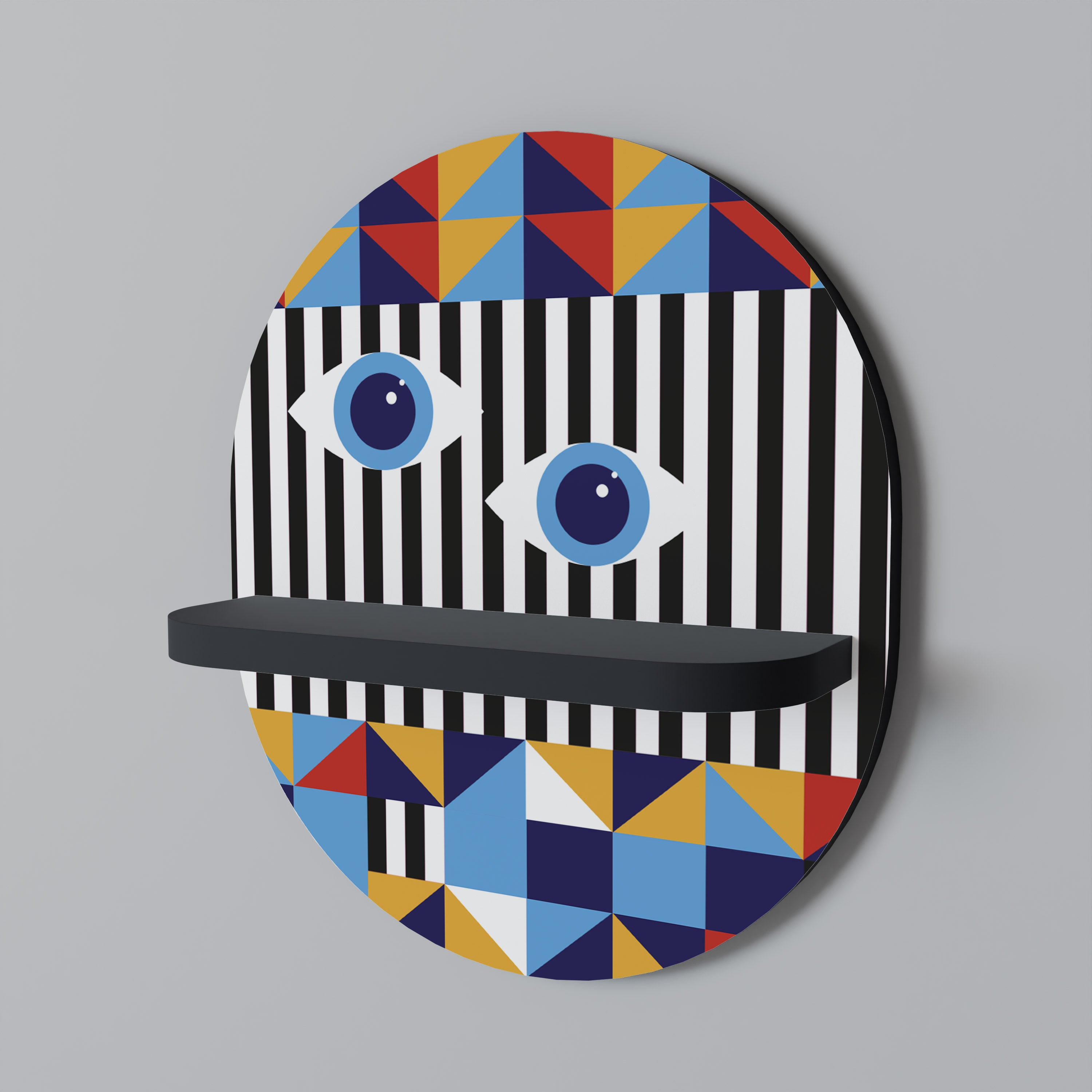 ABSTRACTION AND GEOMETRY Półka owalna Czarna