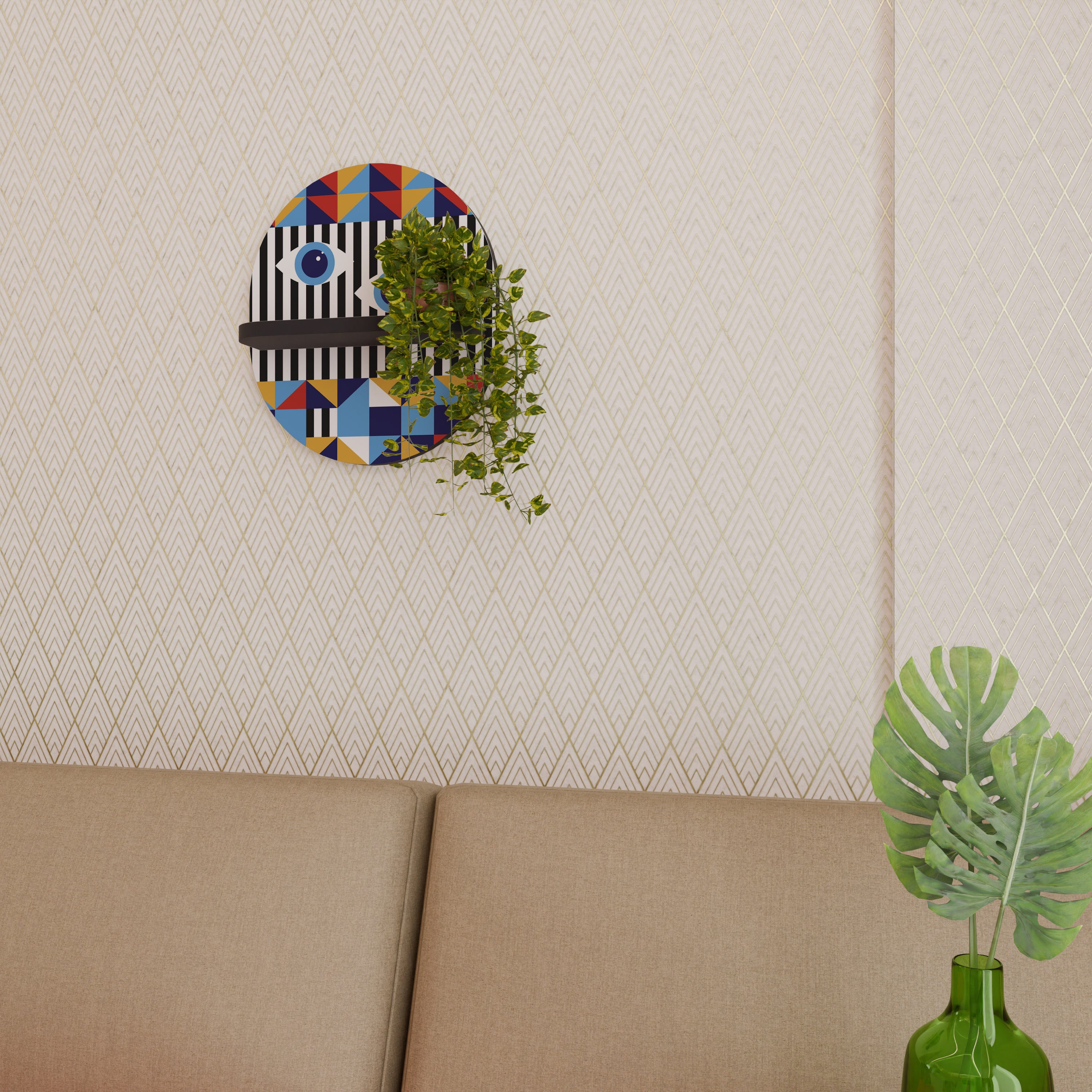 ABSTRACTION AND GEOMETRY Półka owalna Czarna