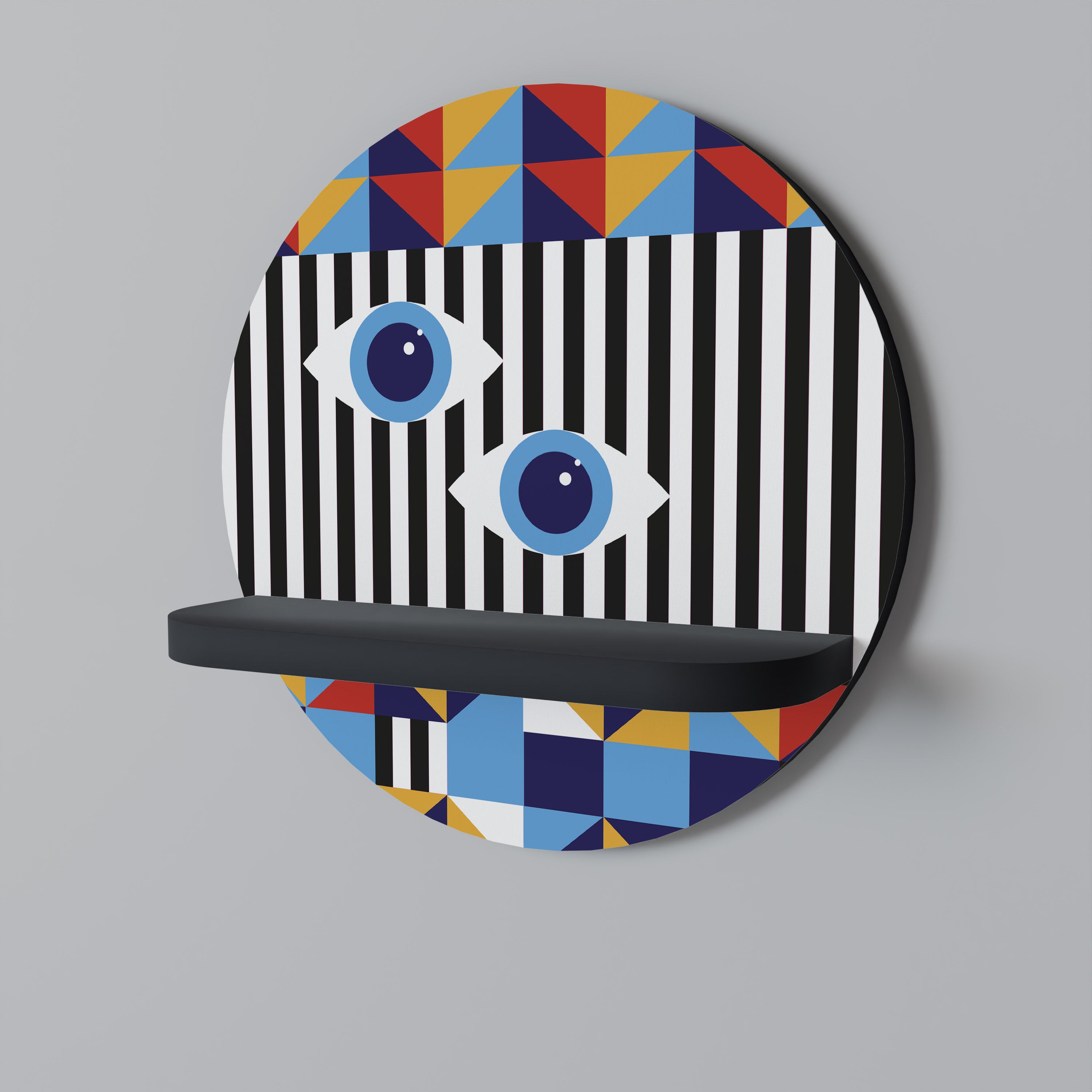 ABSTRACTION AND GEOMETRY Półka okrągła Czarna