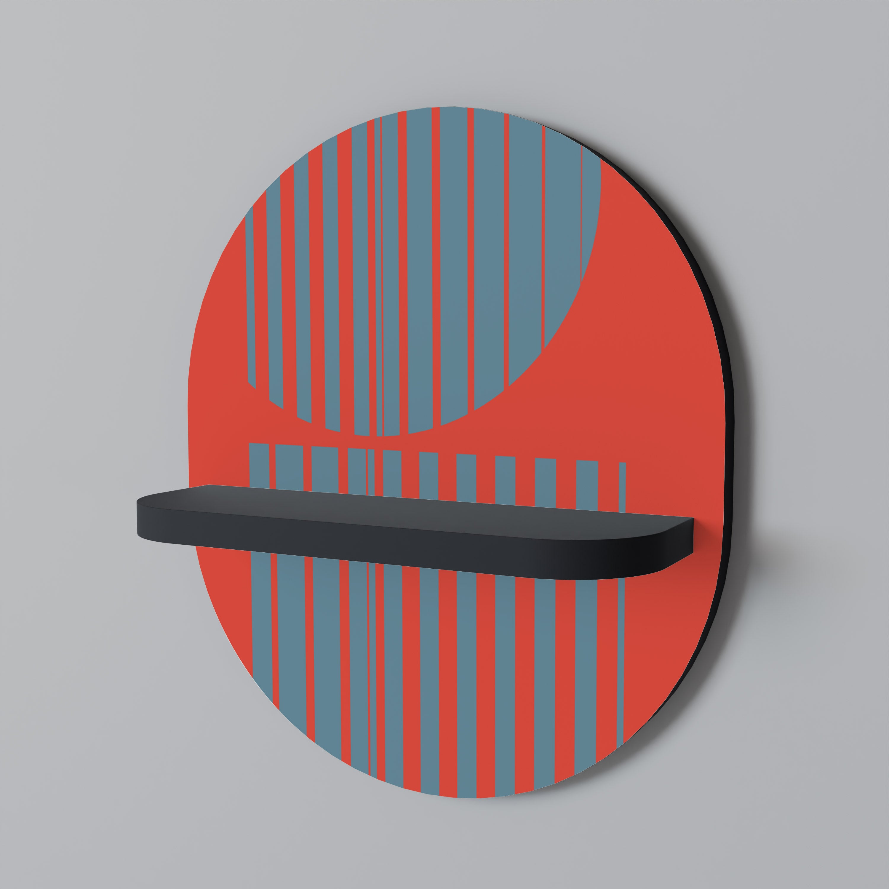 RISING GEOMETRY STARS Półka owalna Czarna