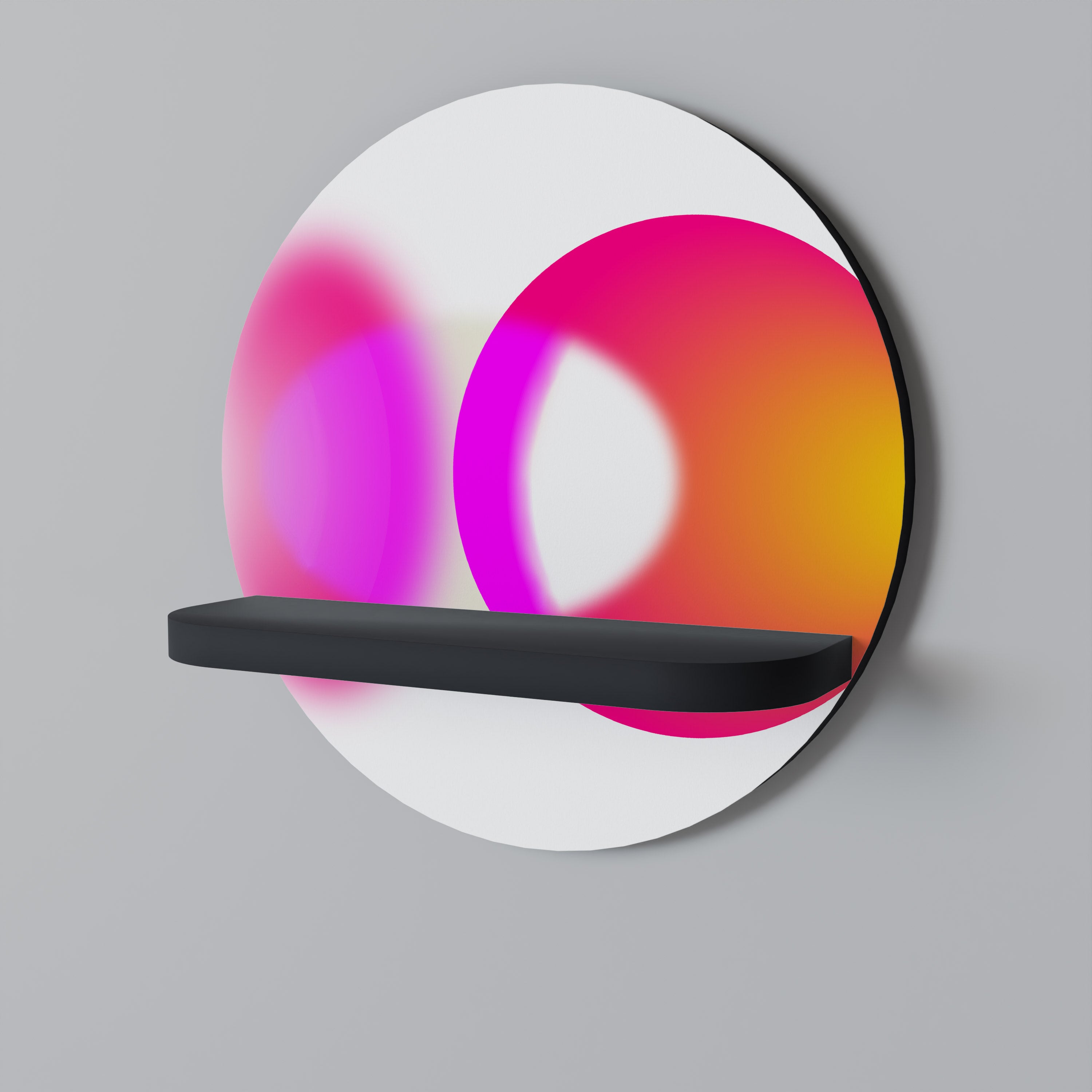 SYMPHONY OF COLORS Półka okrągła Czarna