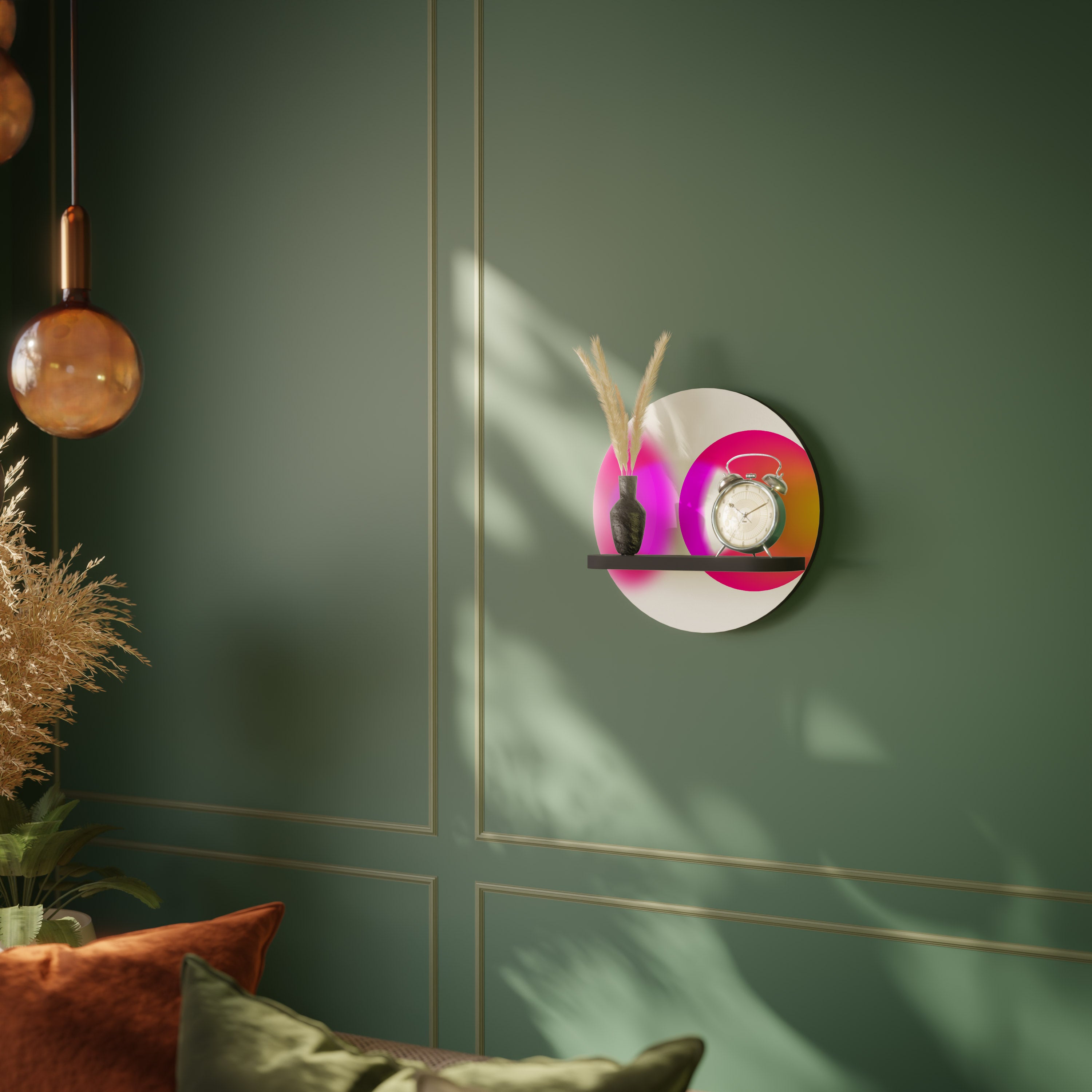 SYMPHONY OF COLORS Półka okrągła Czarna