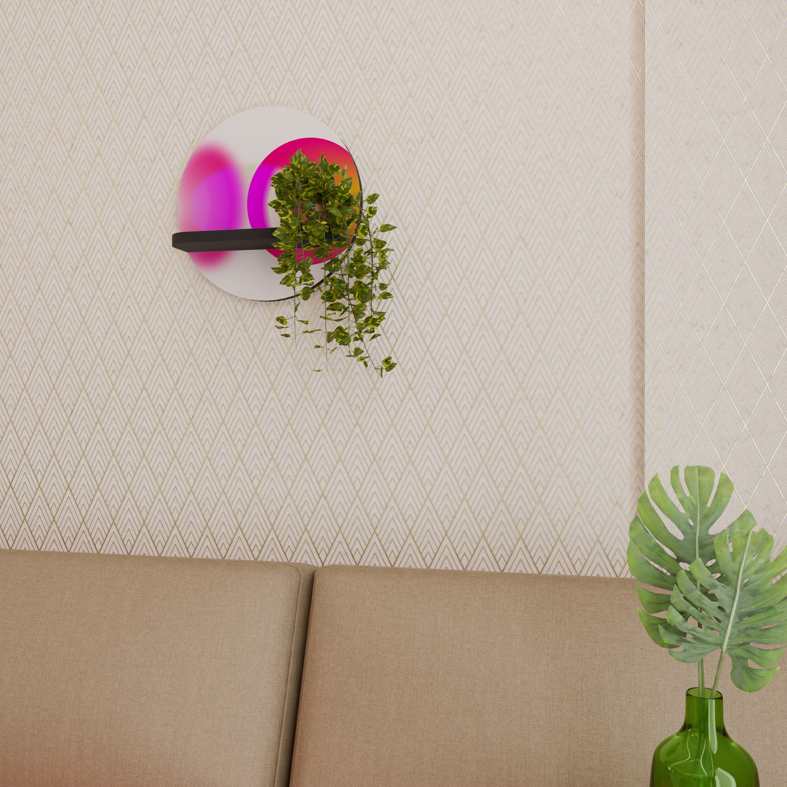 SYMPHONY OF COLORS Półka okrągła Czarna