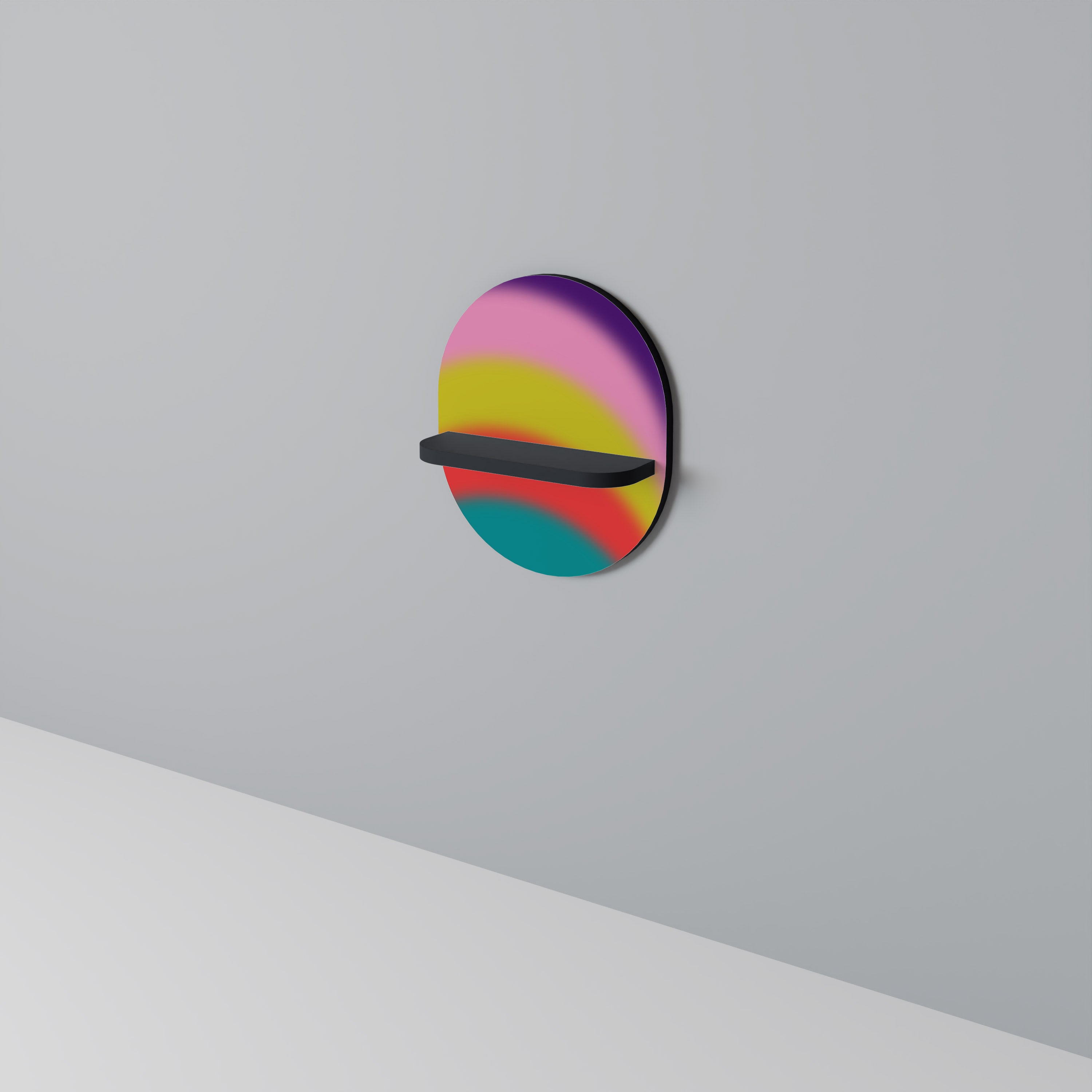 RAINBOW TIME Półka owalna Czarna