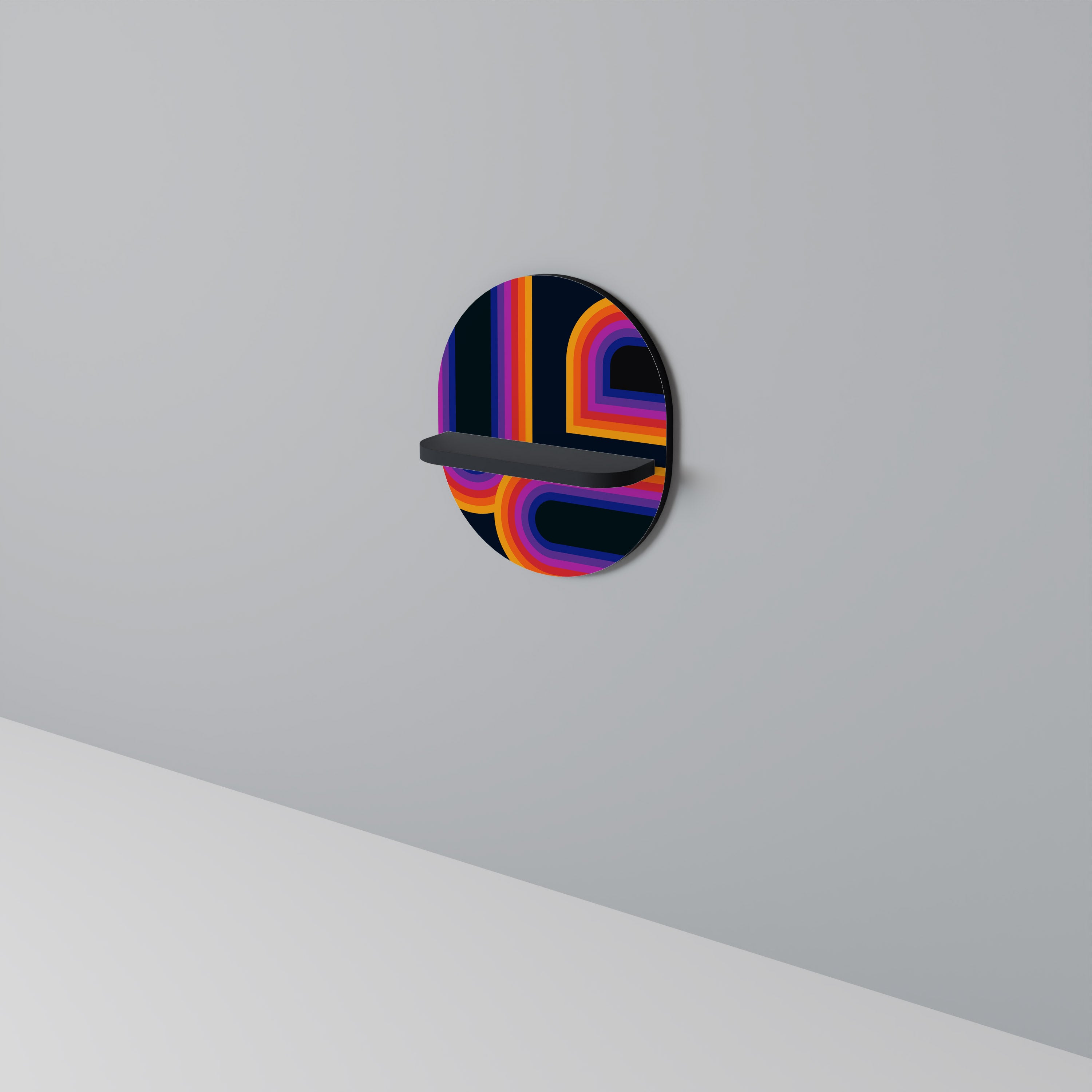 BLINDED BY THE LIGHTS Półka owalna Czarna