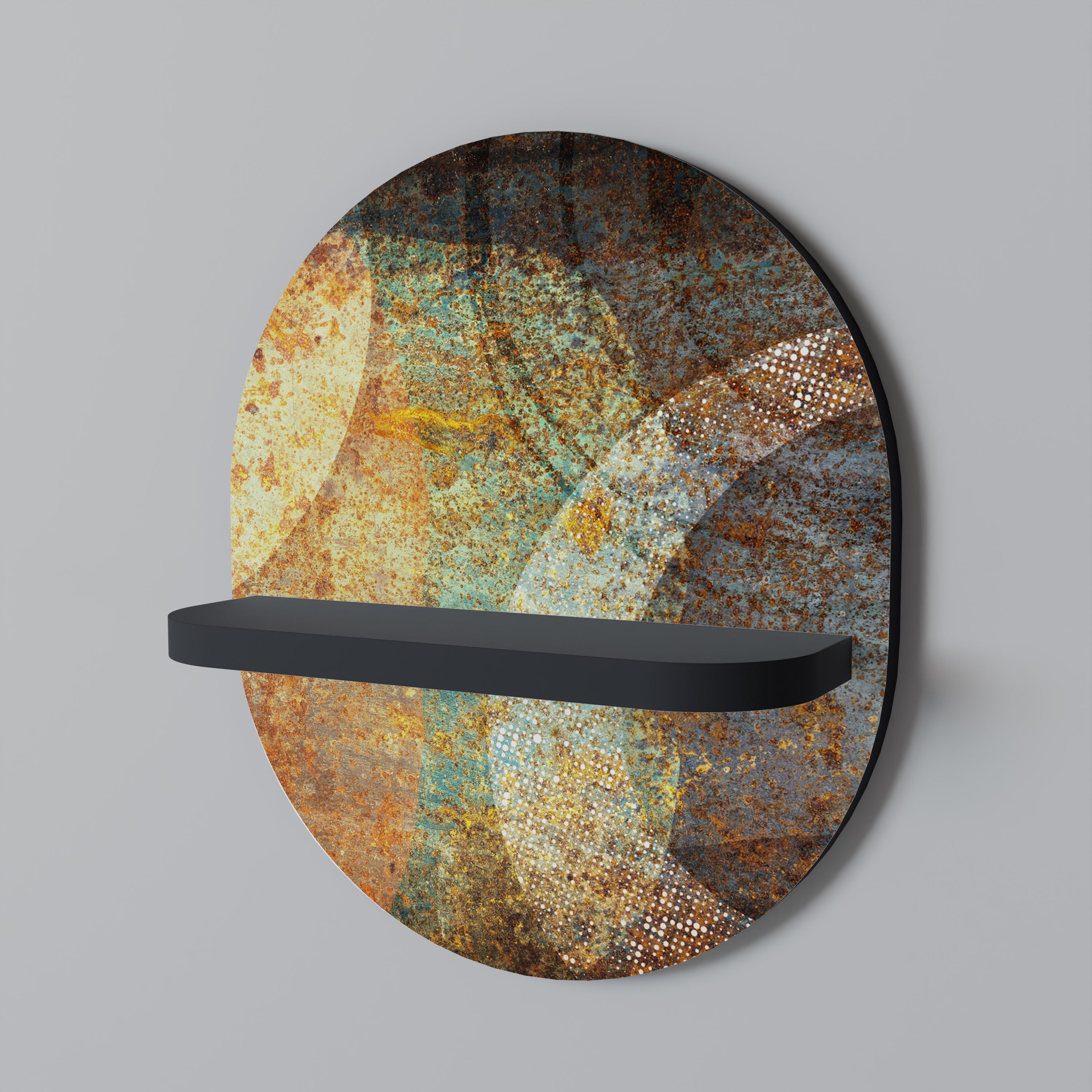 ANTIQUE AURA Półka owalna Czarna