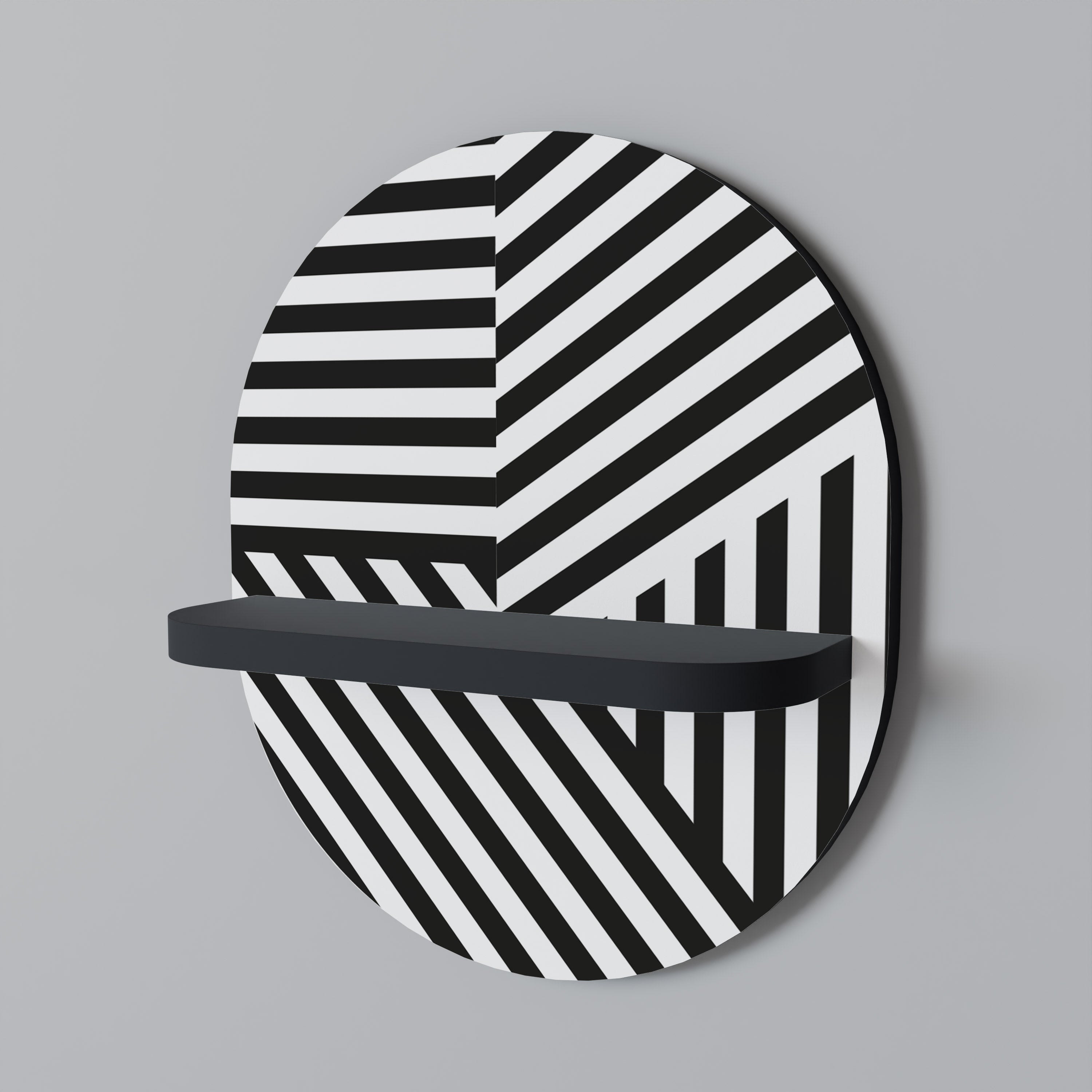 LATTICE LINES Półka owalna Czarna