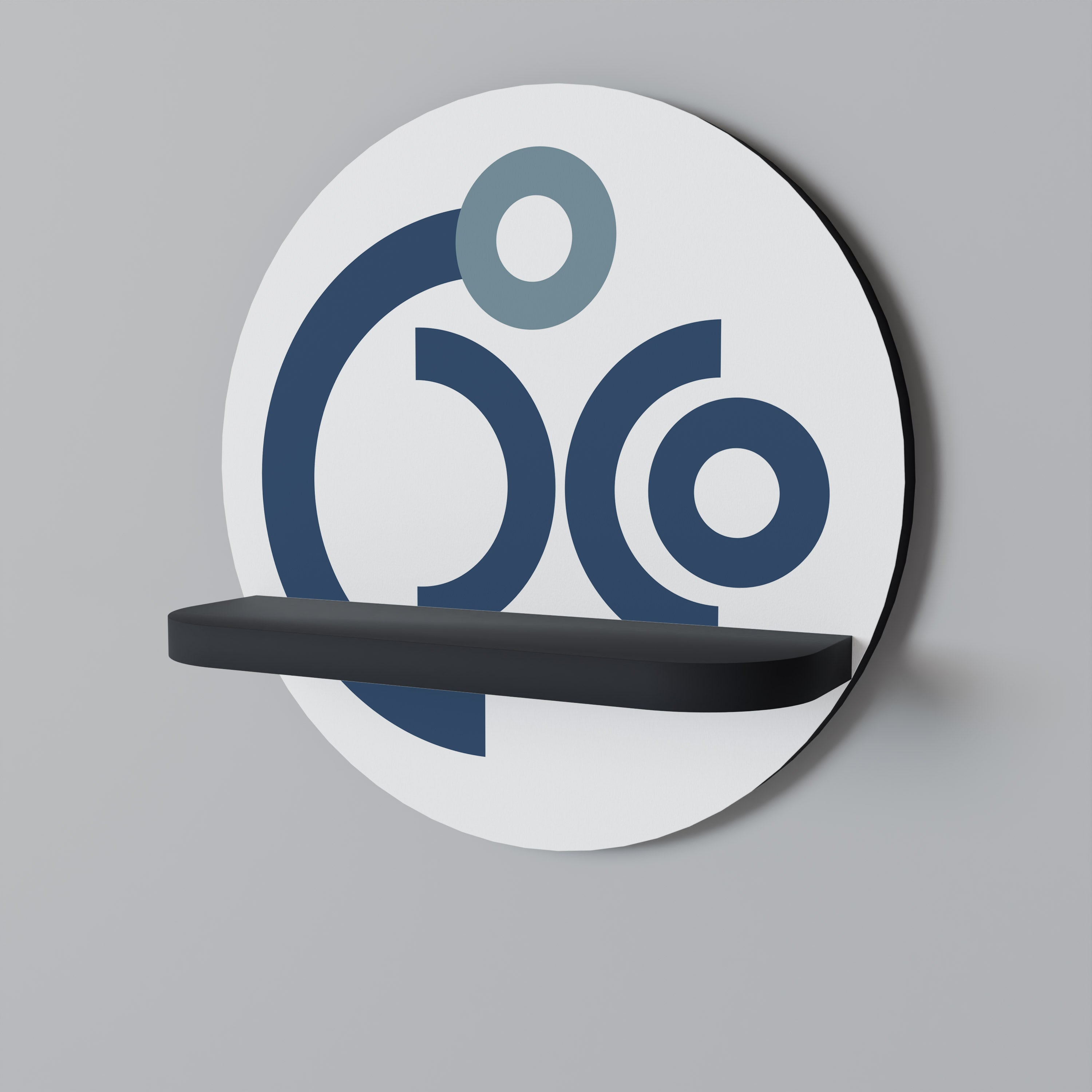 ORB DESIGN Półka okrągła Czarna