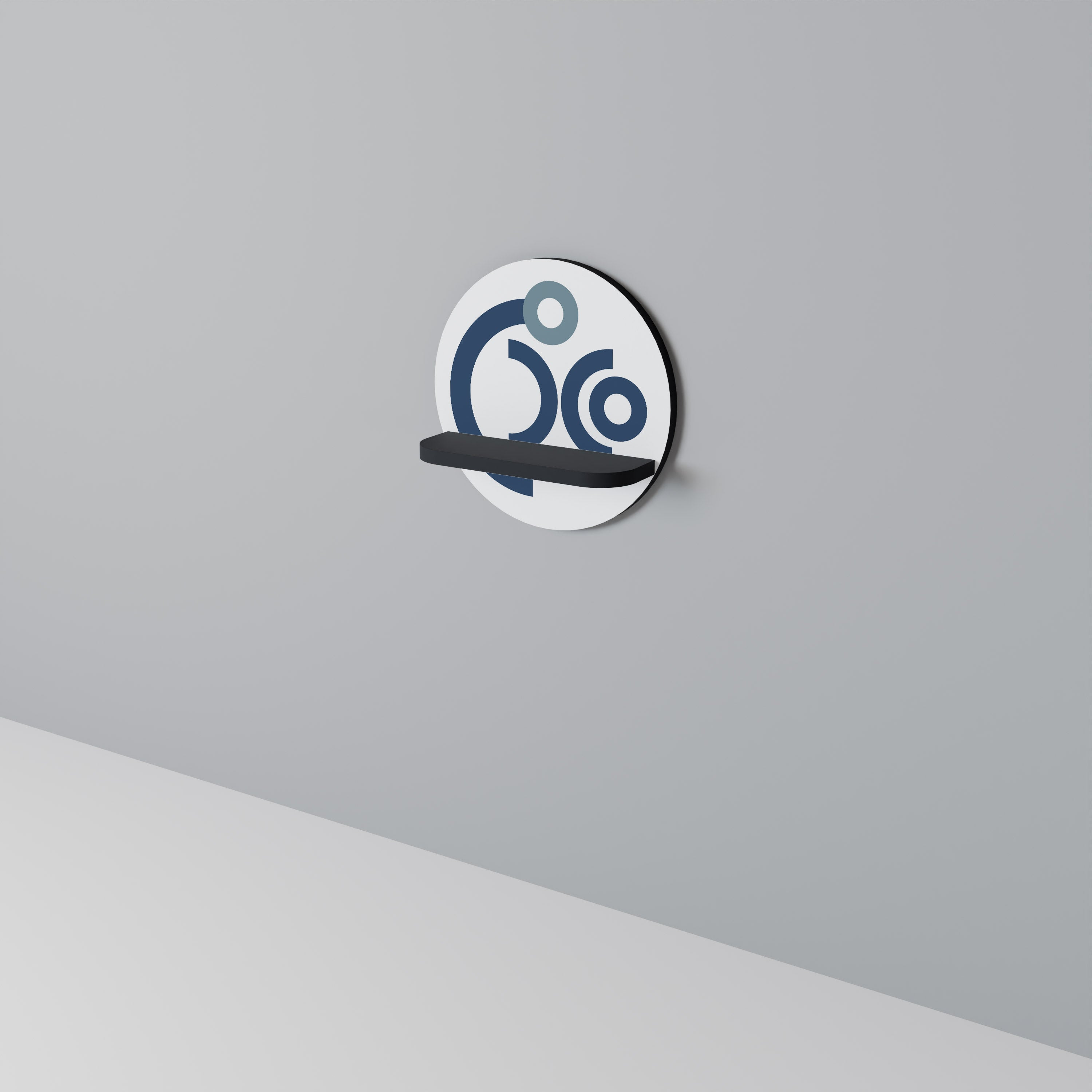 ORB DESIGN Półka okrągła Czarna