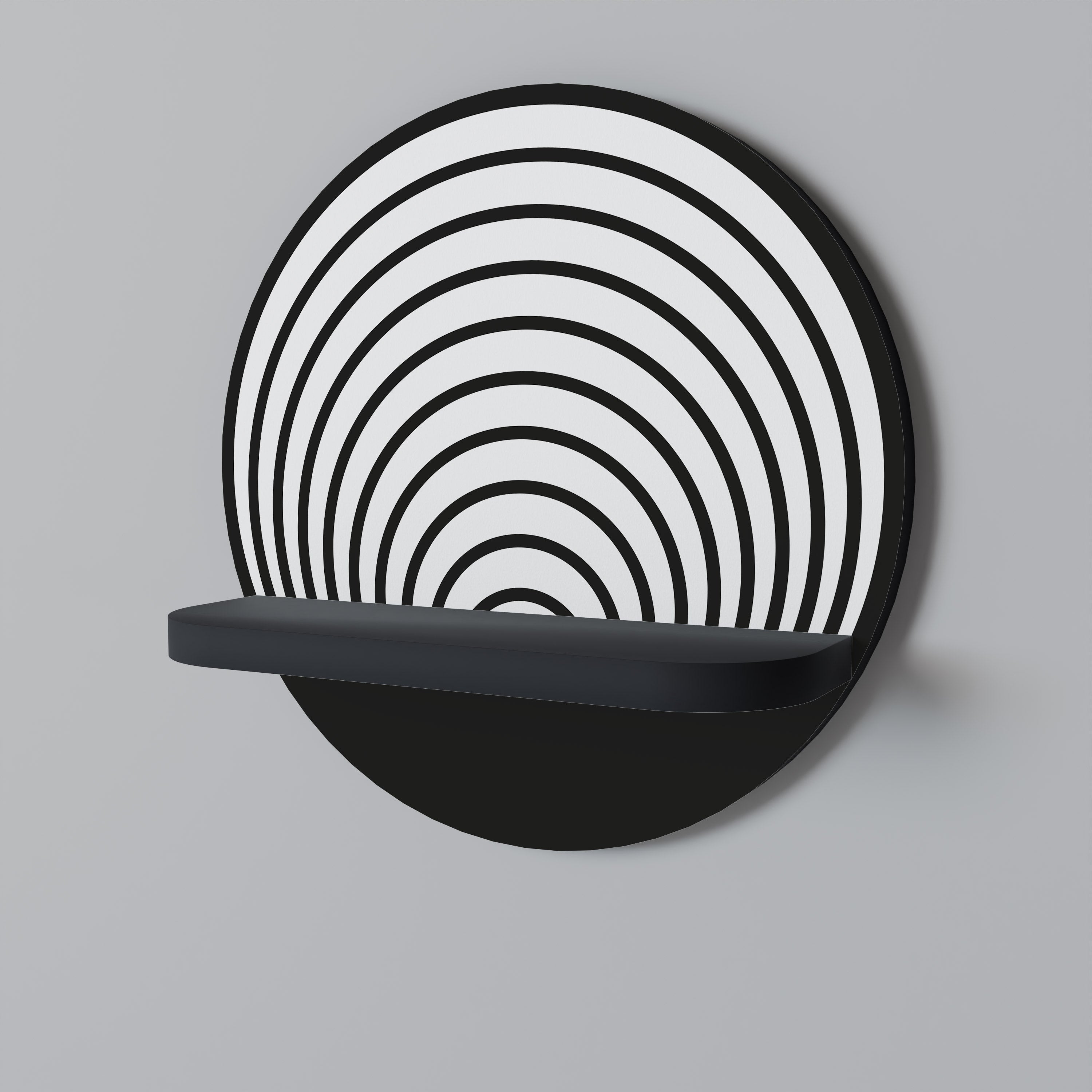 WHISPERING ROUNDS Półka okrągła Czarna