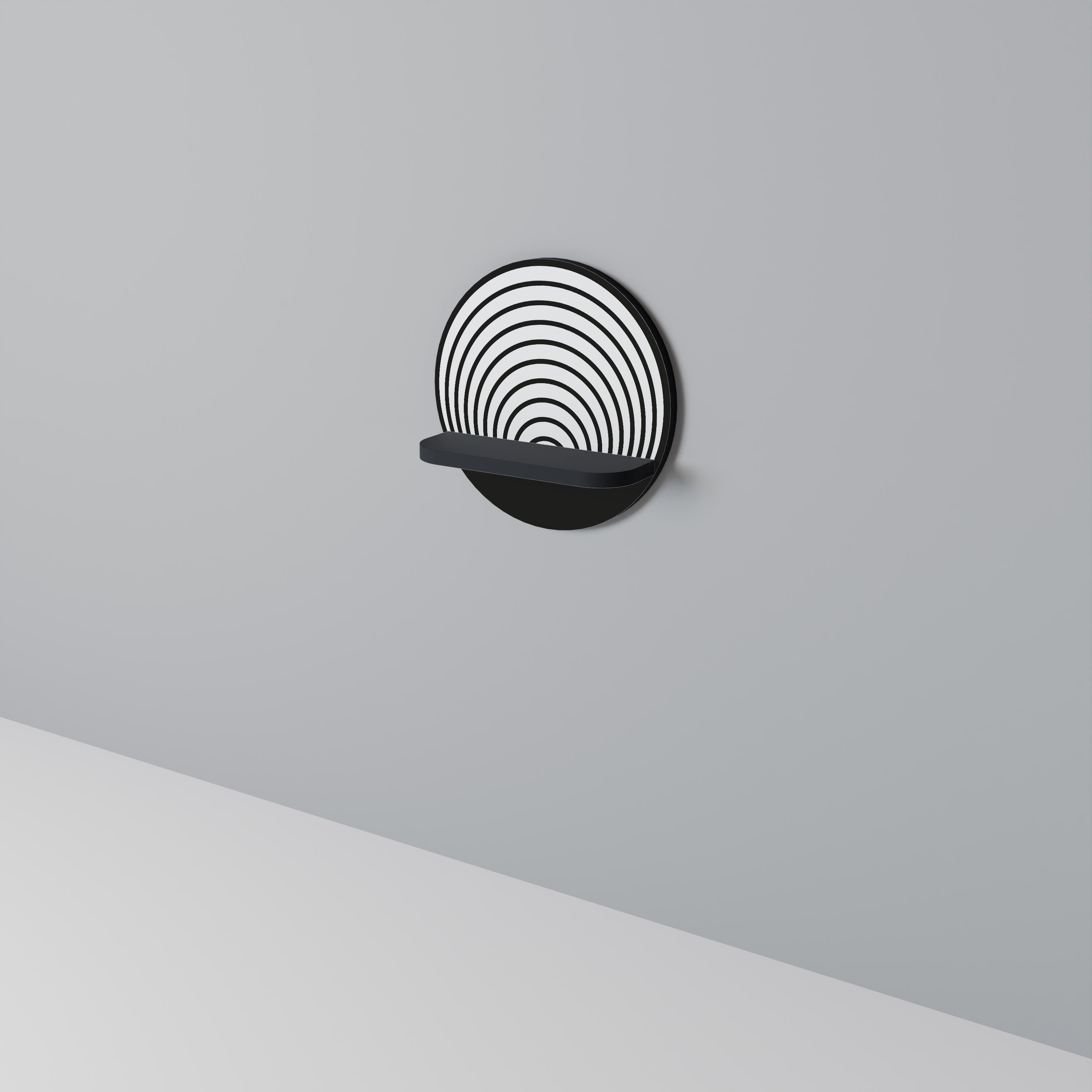 WHISPERING ROUNDS Półka okrągła Czarna