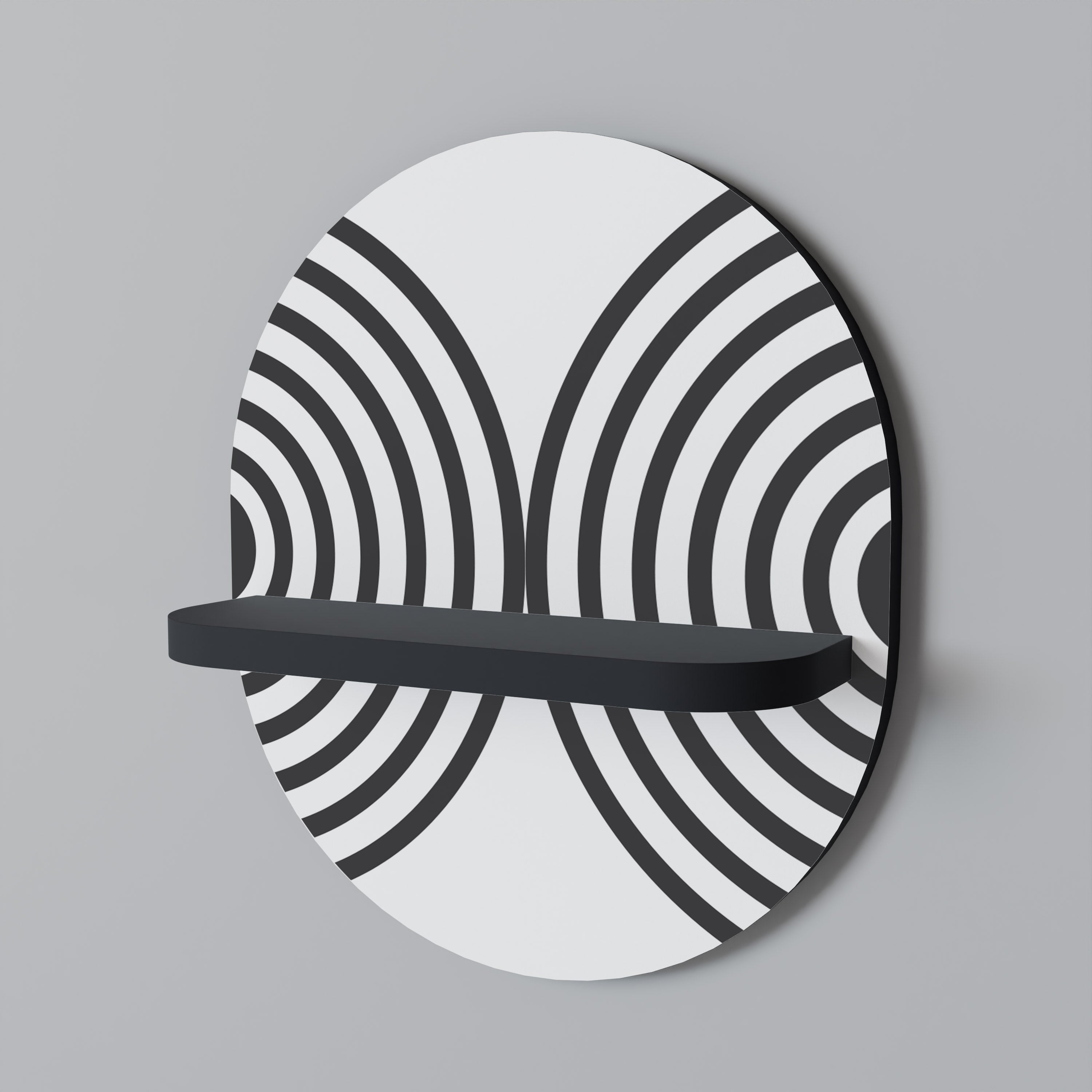 MIDNIGHT MELODIES Półka owalna Czarna