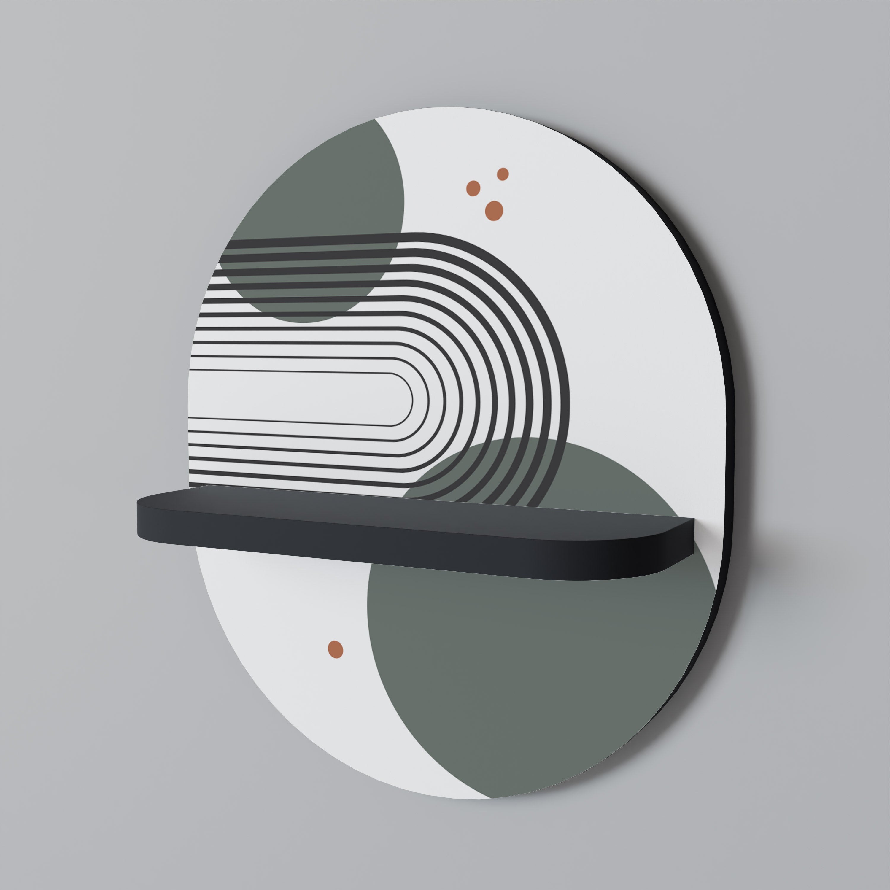 ORBITAL DECOR Półka owalna Czarna