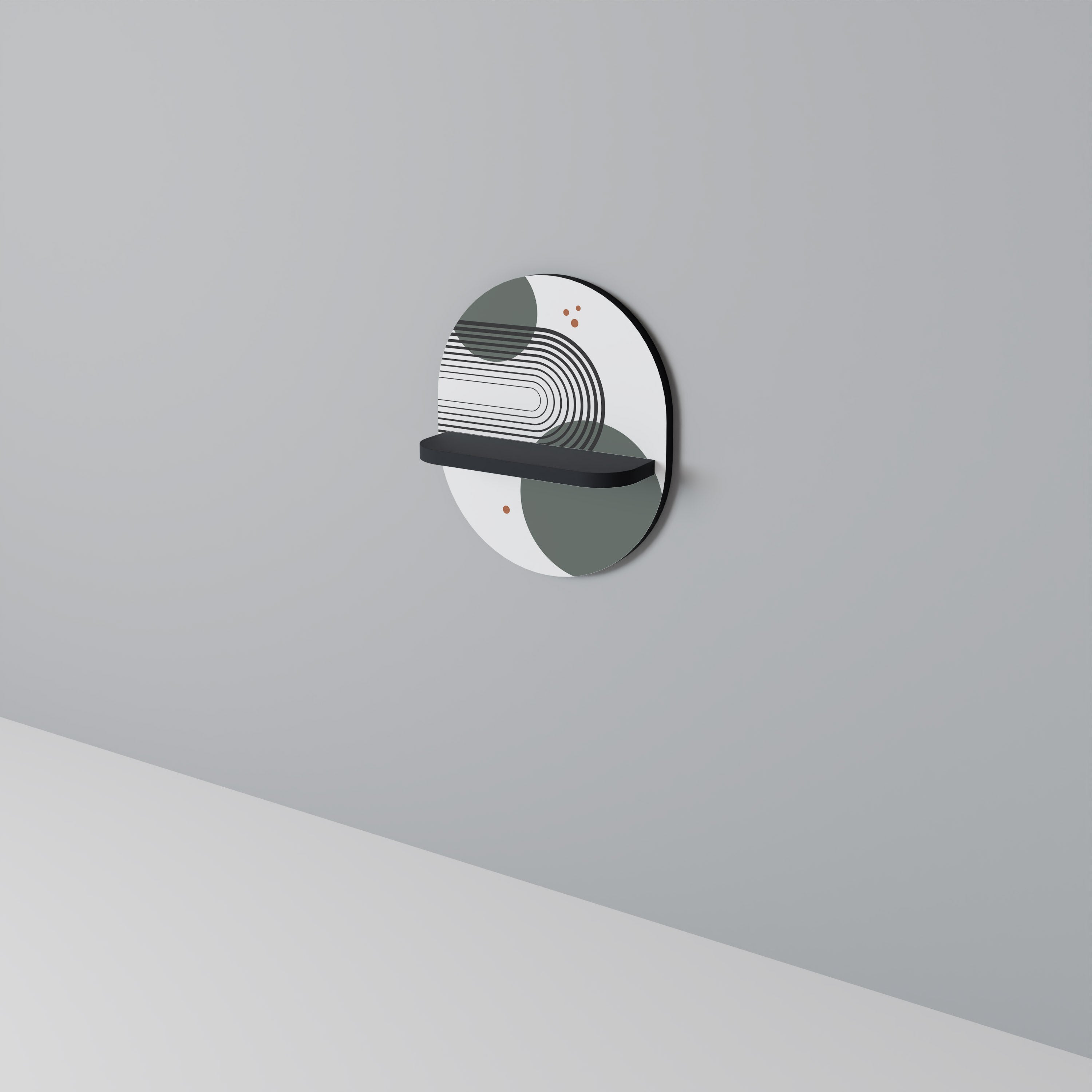 ORBITAL DECOR Półka owalna Czarna