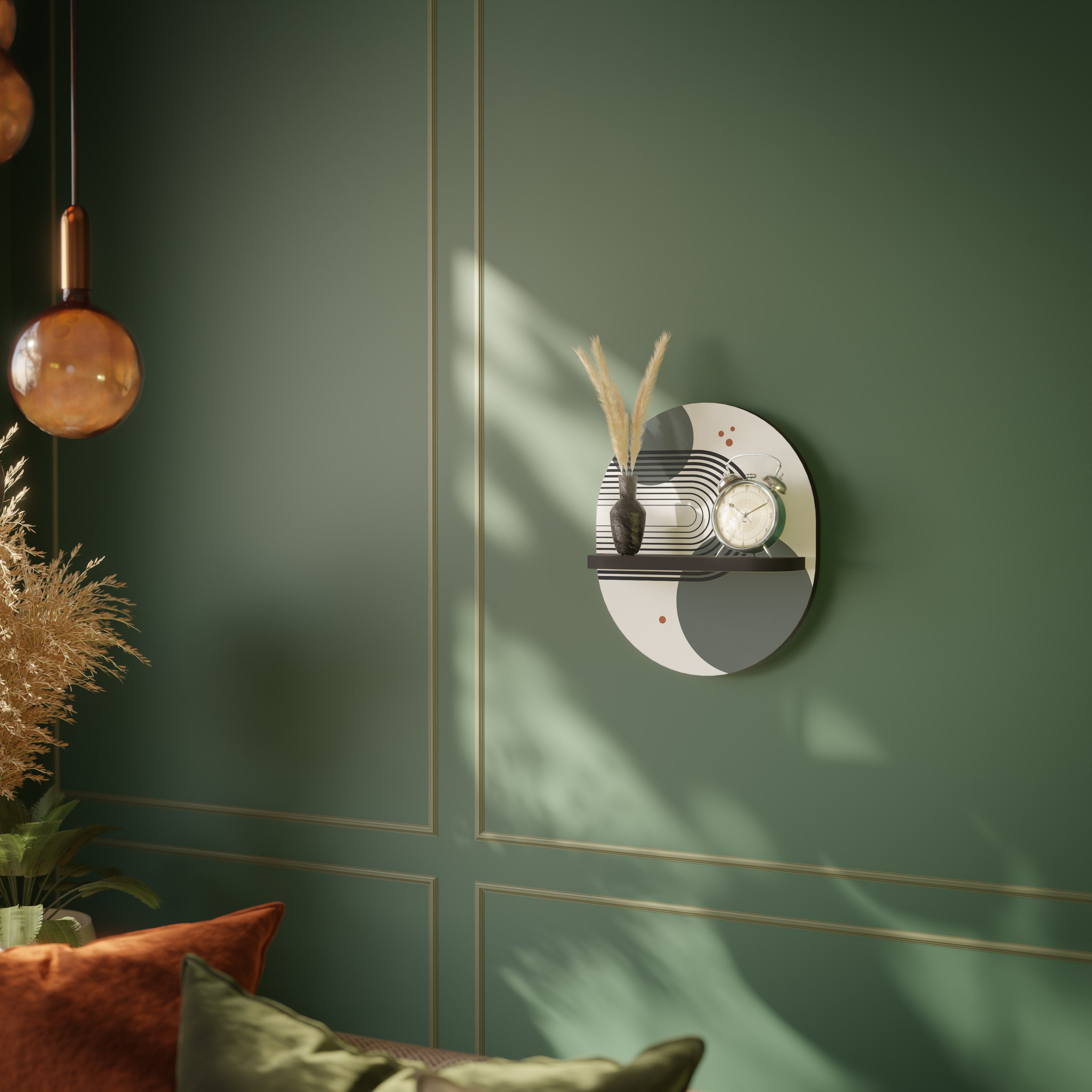 ORBITAL DECOR Półka owalna Czarna