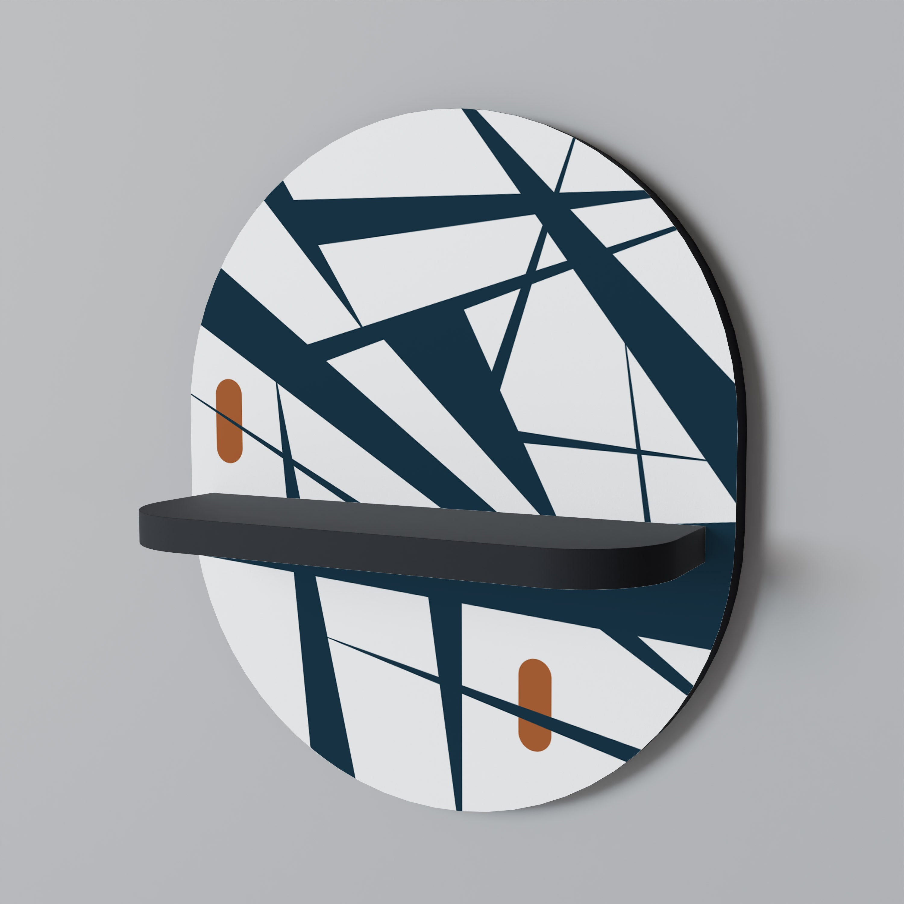 SHADOW SYMPHONY Półka owalna Czarna