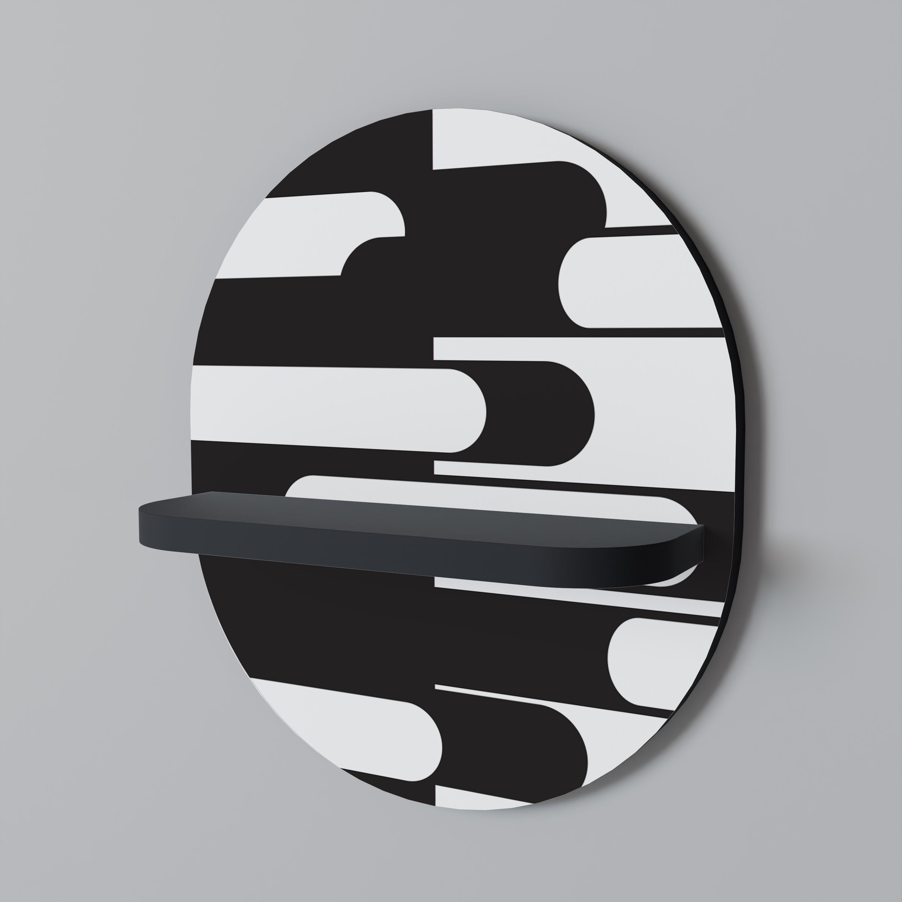 ACHROMATIC CONTRAST Półka owalna Czarna