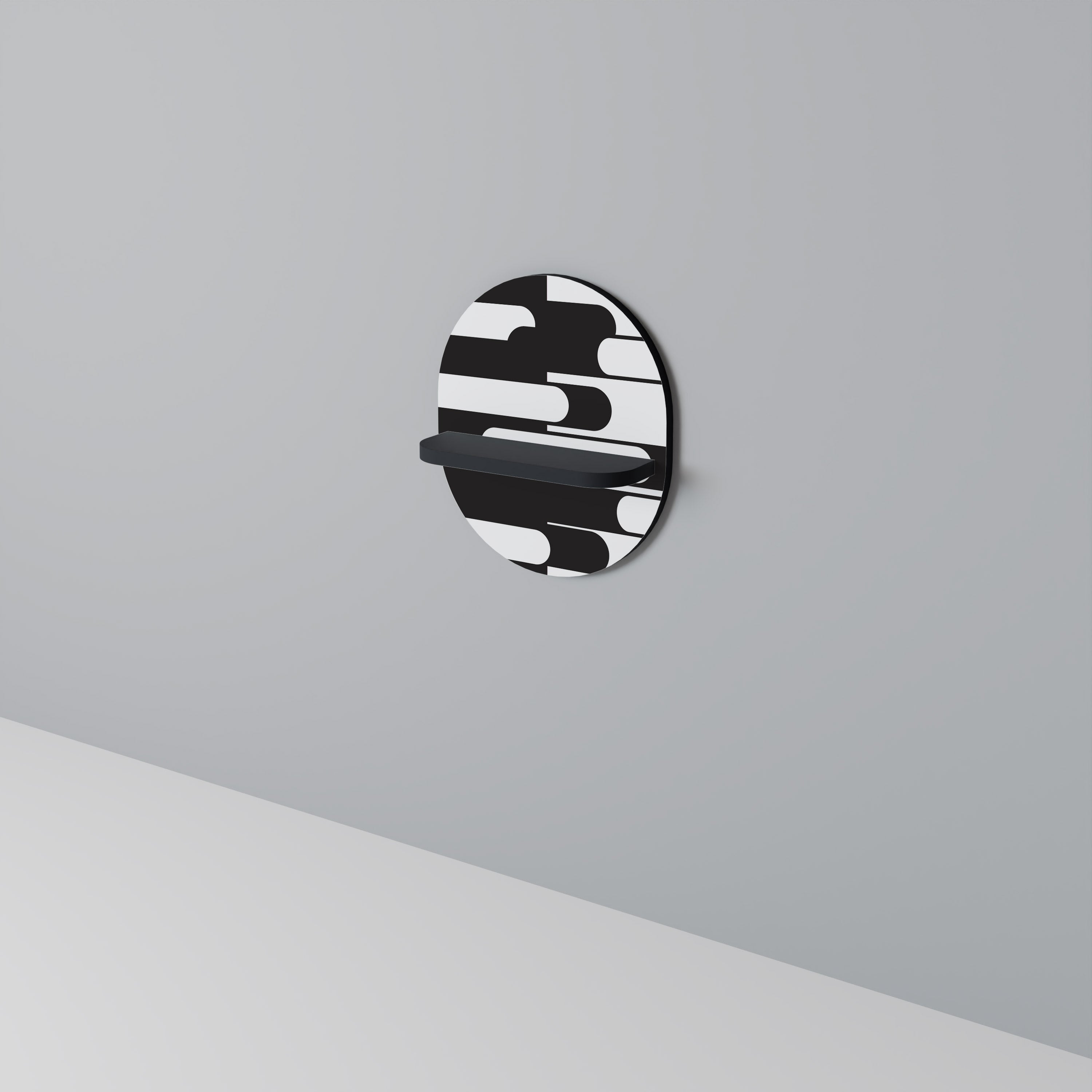 ACHROMATIC CONTRAST Półka owalna Czarna