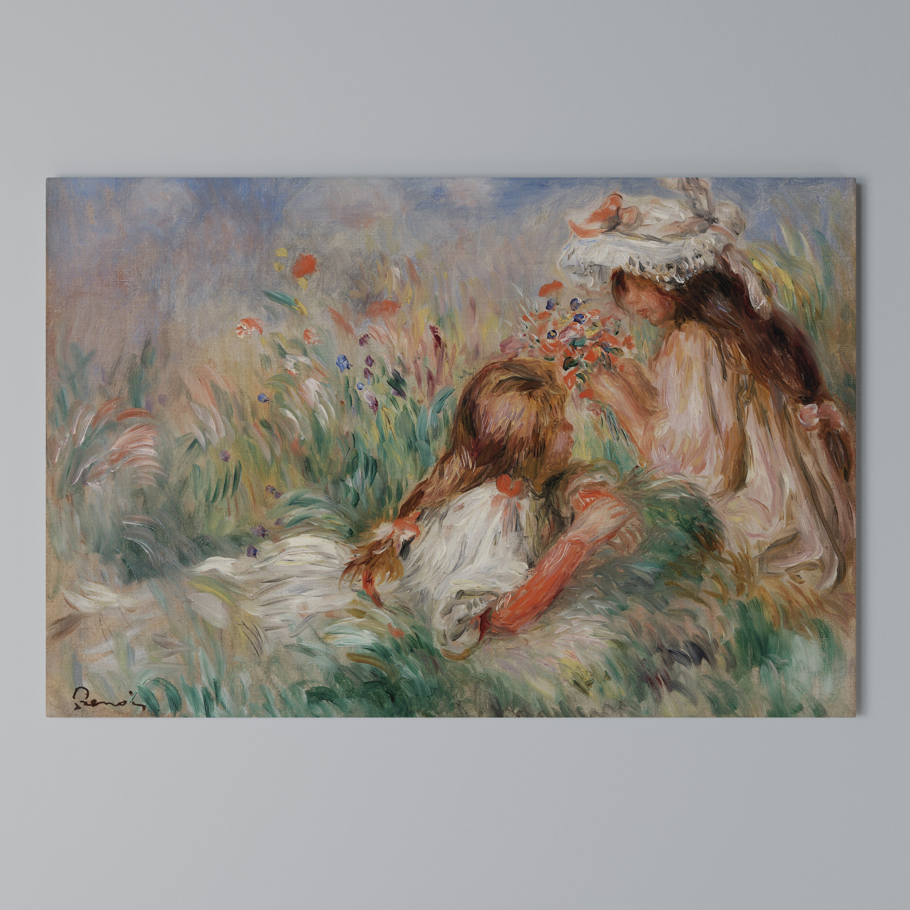 GIRLS IN THE GRASS Poziomy obraz na płótnie