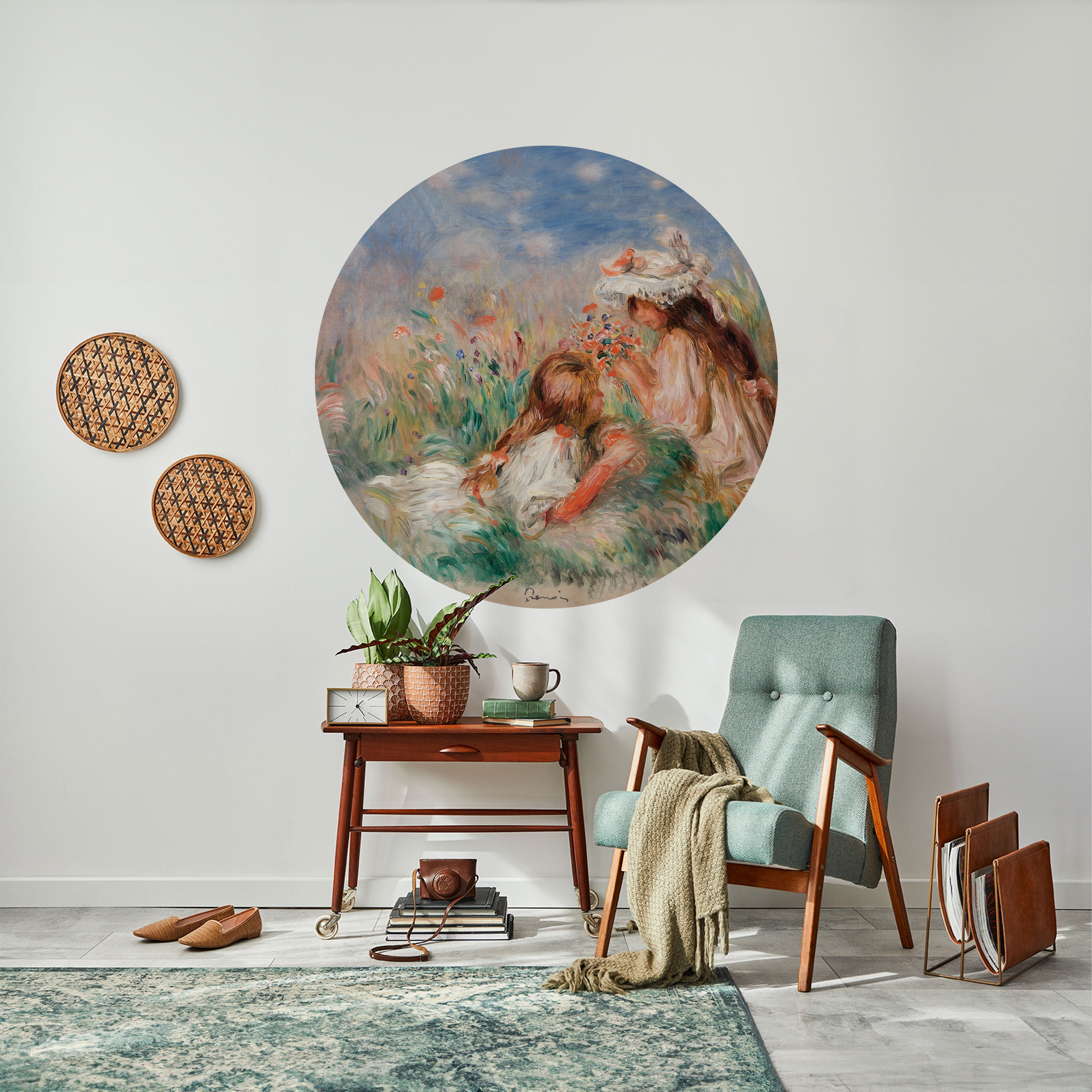 GIRLS IN THE GRASS Naklejka okrągła