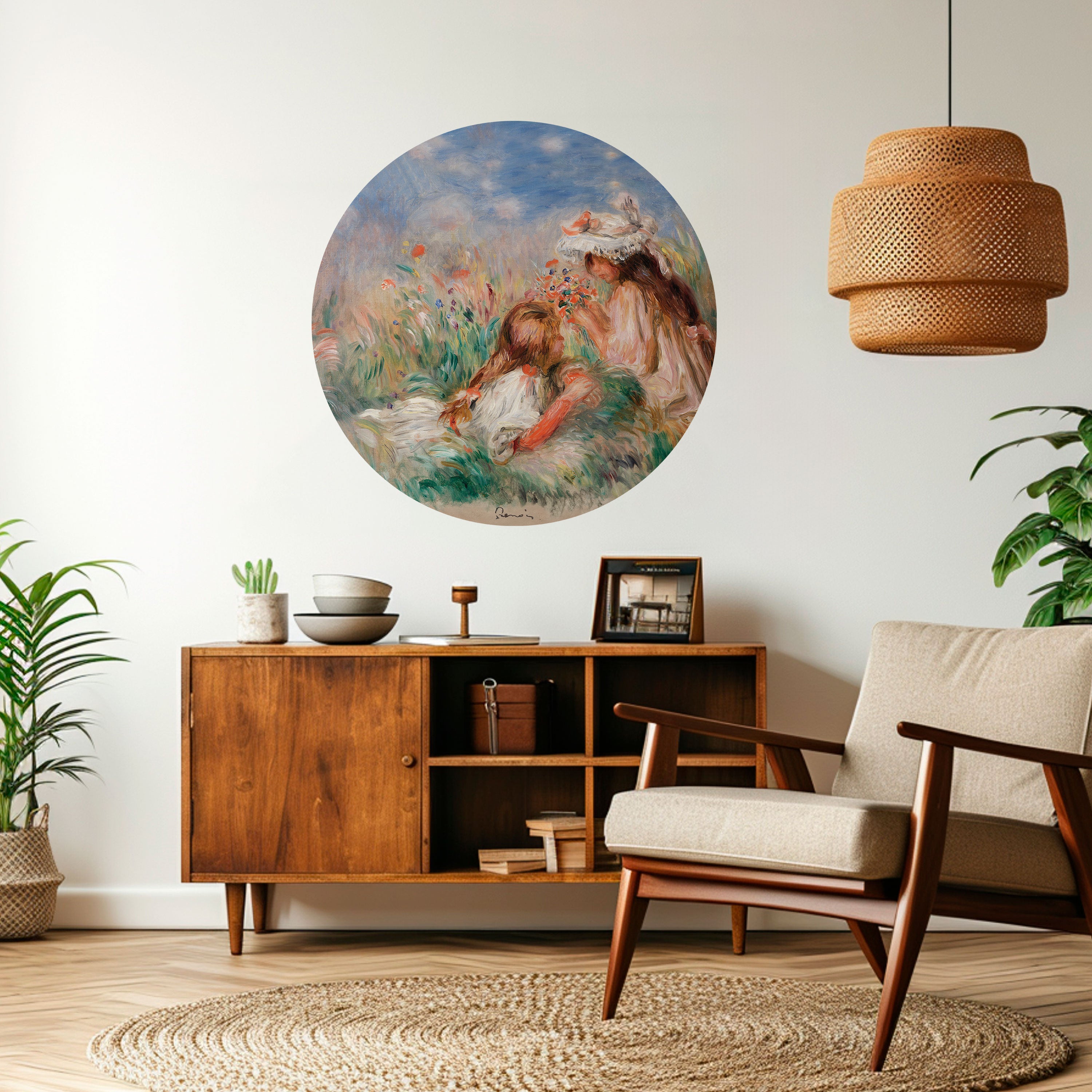 GIRLS IN THE GRASS Naklejka okrągła