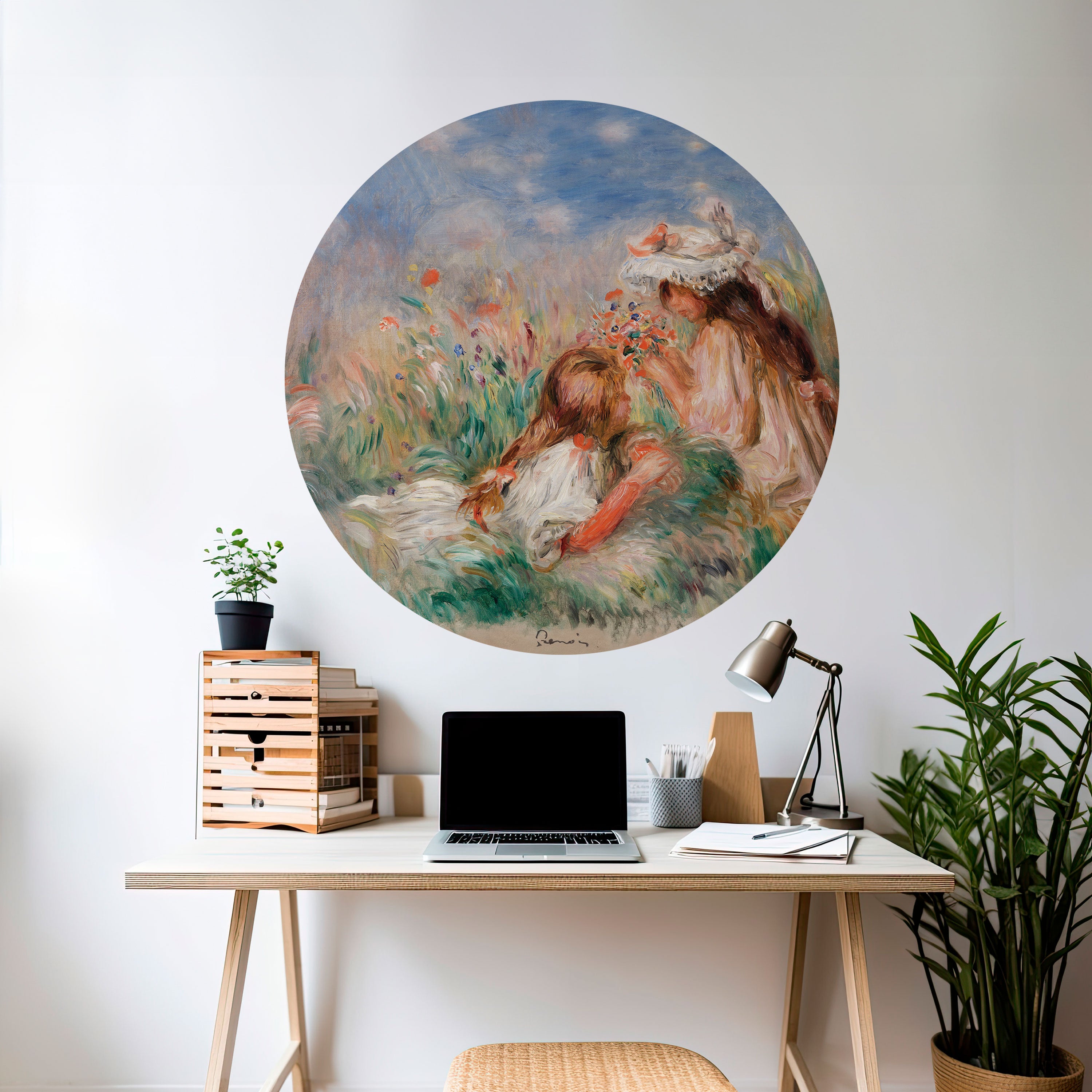 GIRLS IN THE GRASS Naklejka okrągła