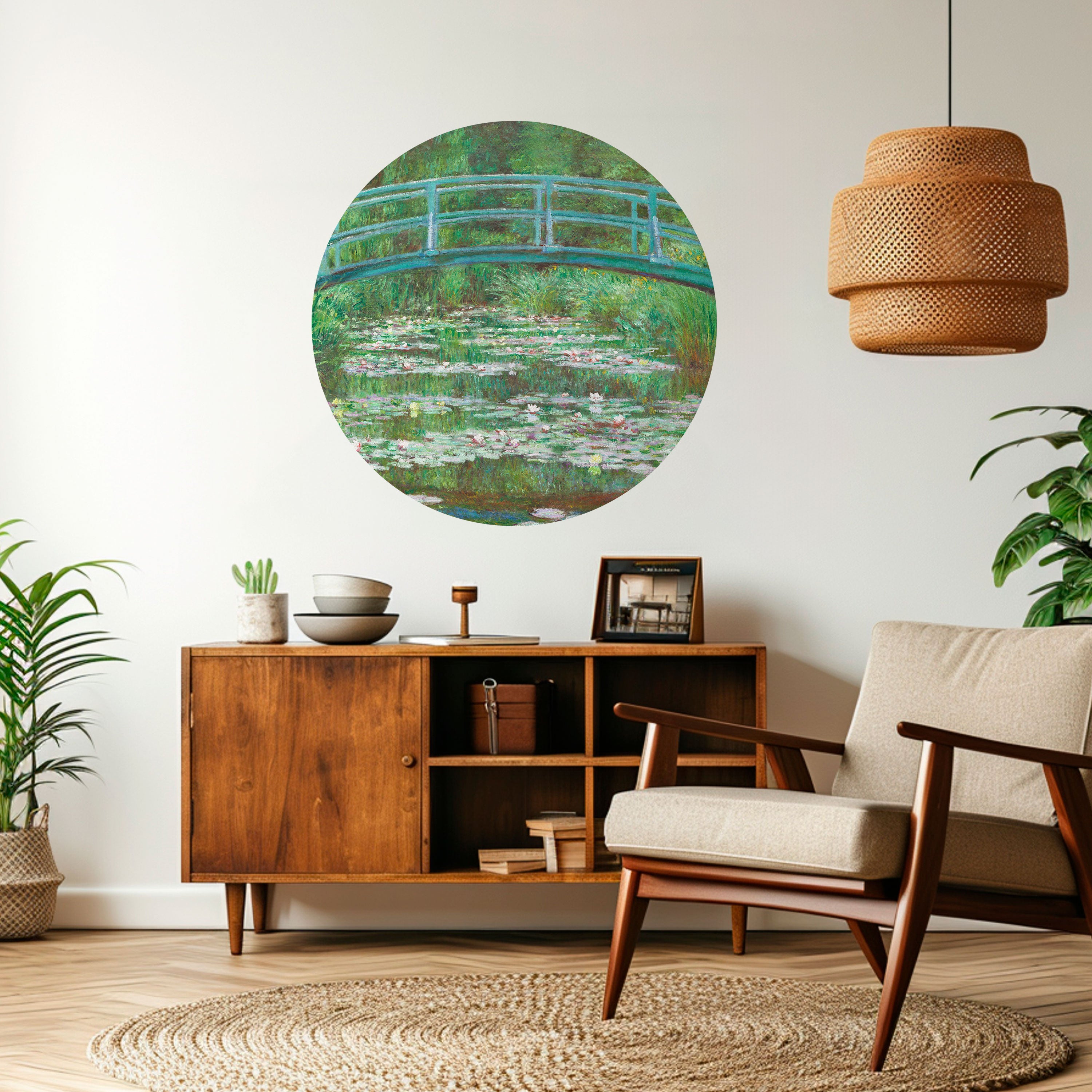 JAPANESE FOOTBRIDGE Naklejka okrągła