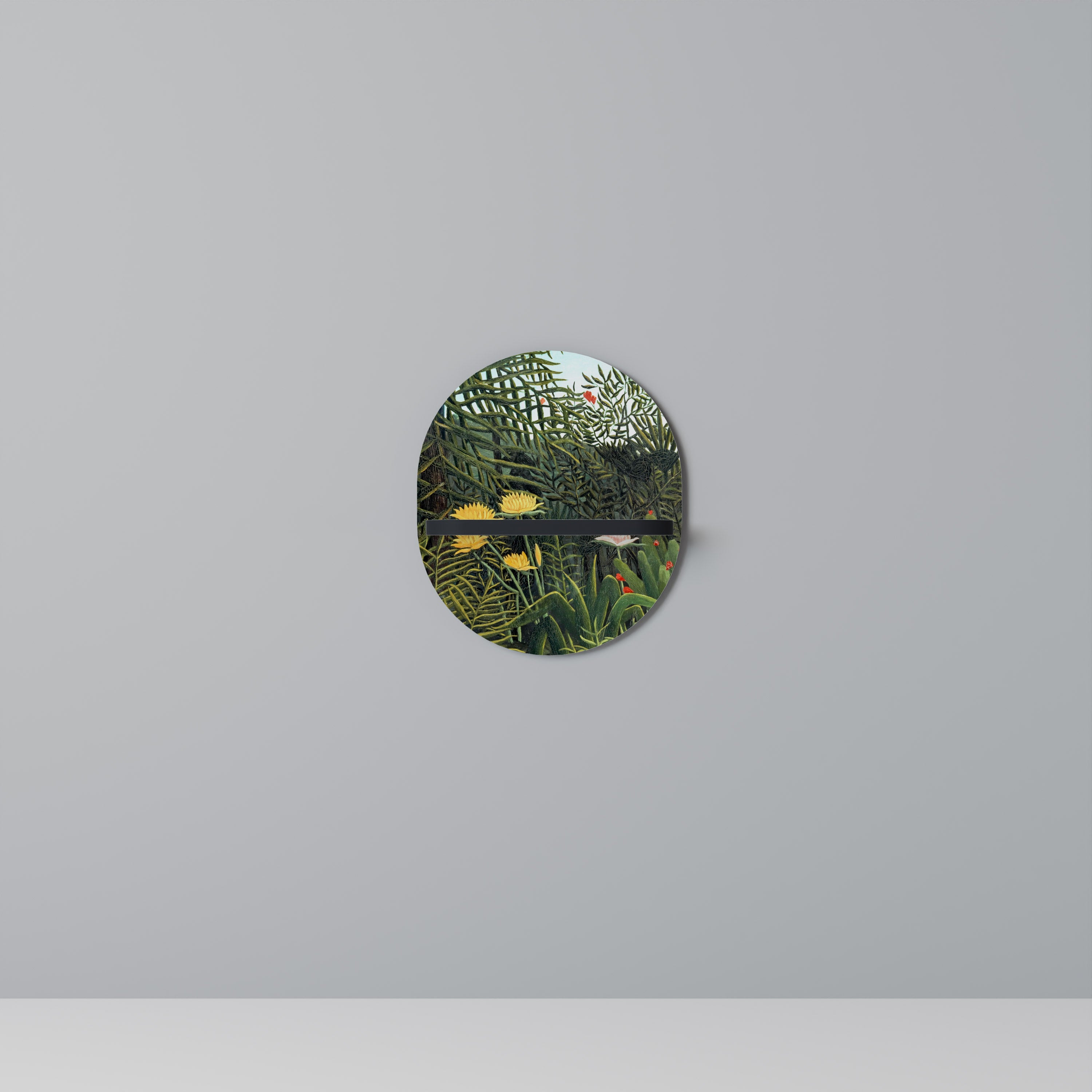 VIRGIN FOREST WITH SUNSET Półka owalna Czarna