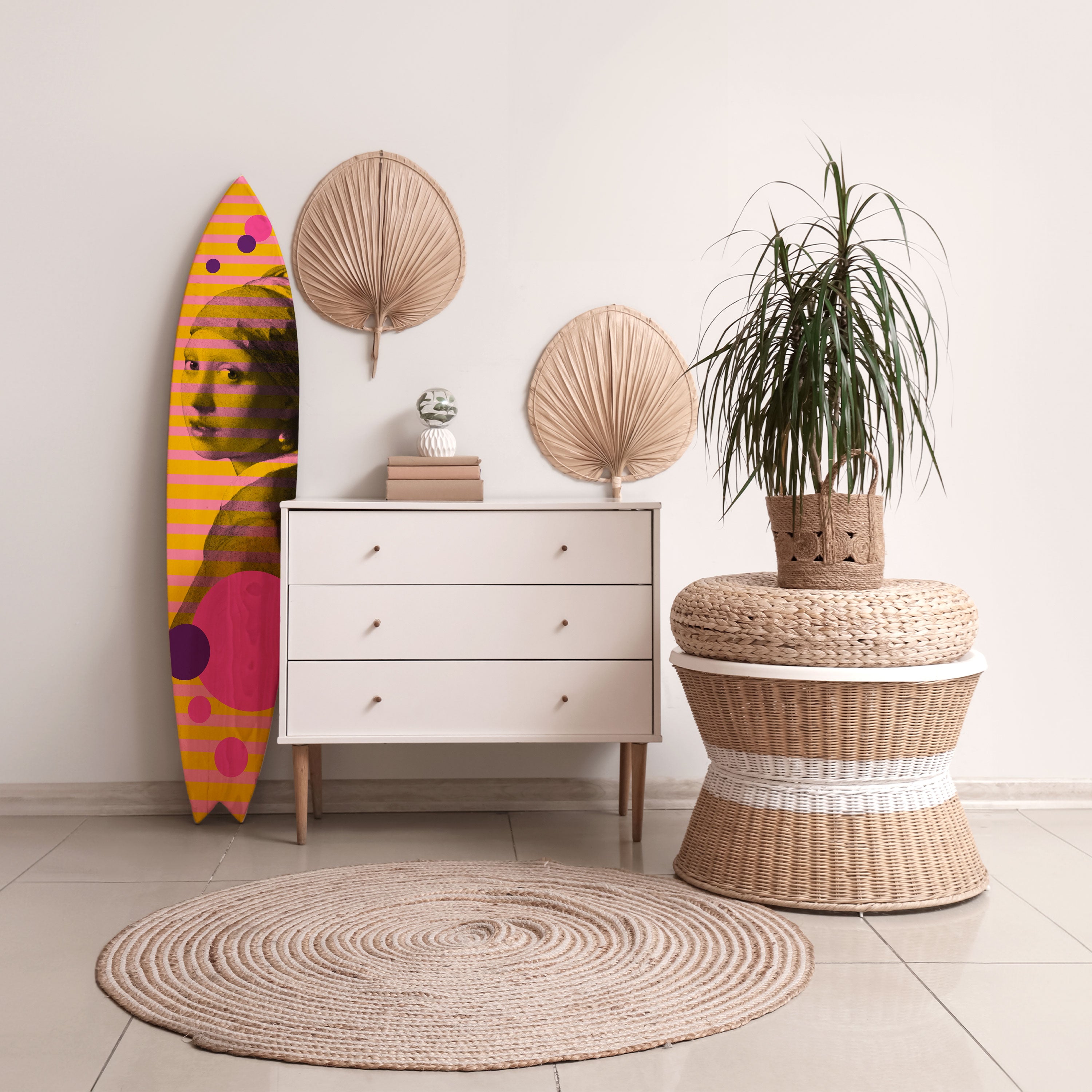 HER WITH A PEARL Dekoracyjna deska surfingowa