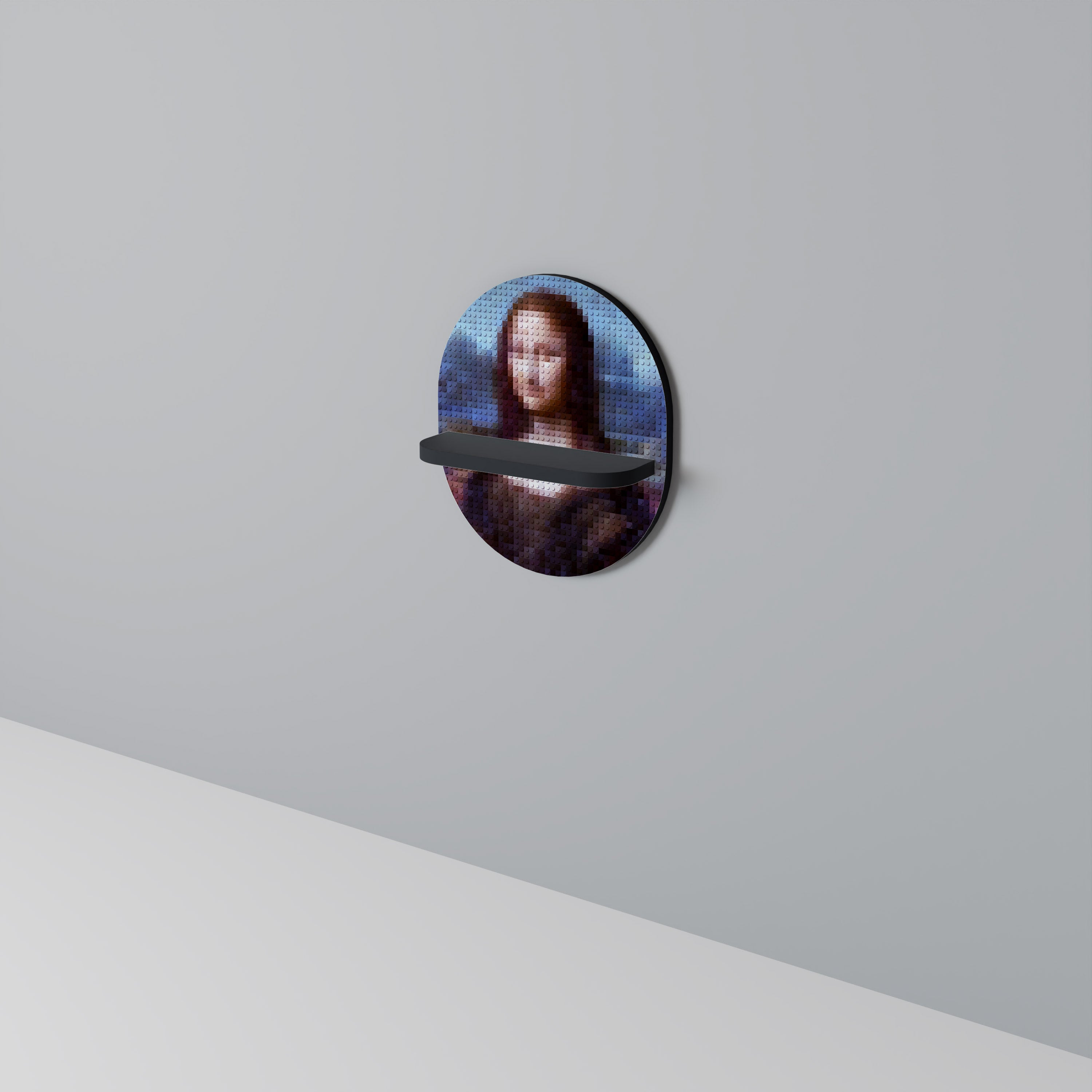 CONSTRUCTIVE ART Półka owalna Czarna