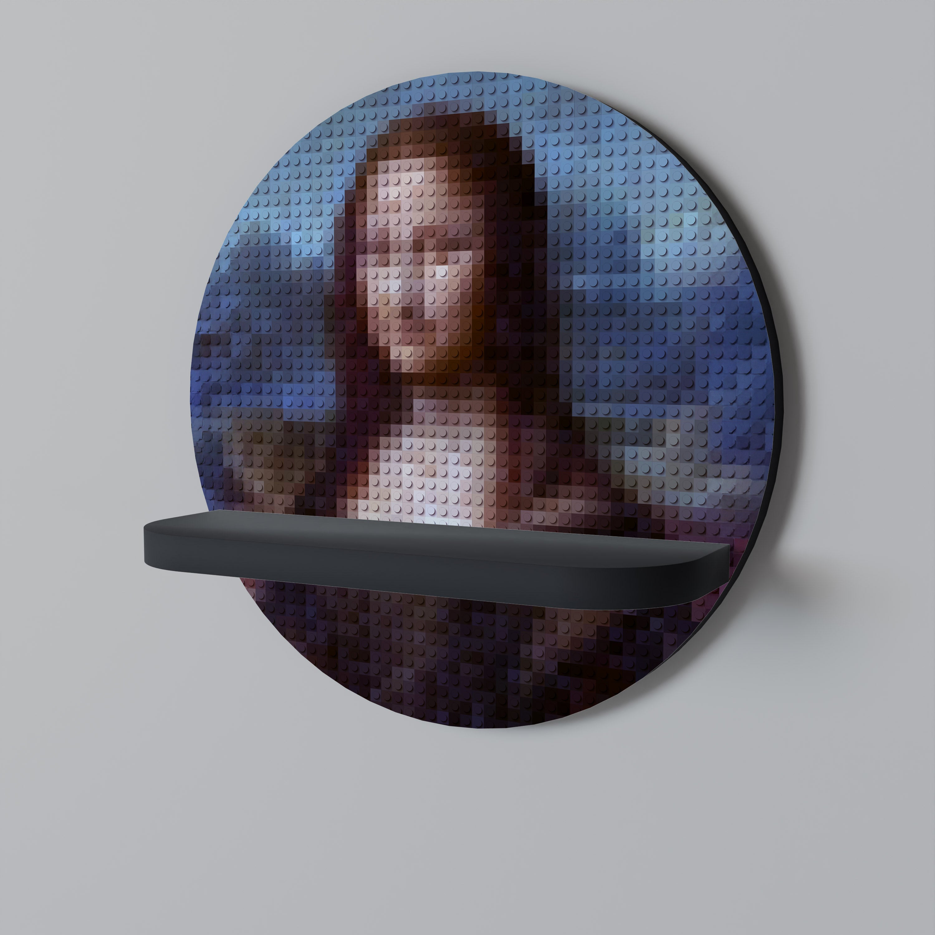 CONSTRUCTIVE ART Półka okrągła Czarna