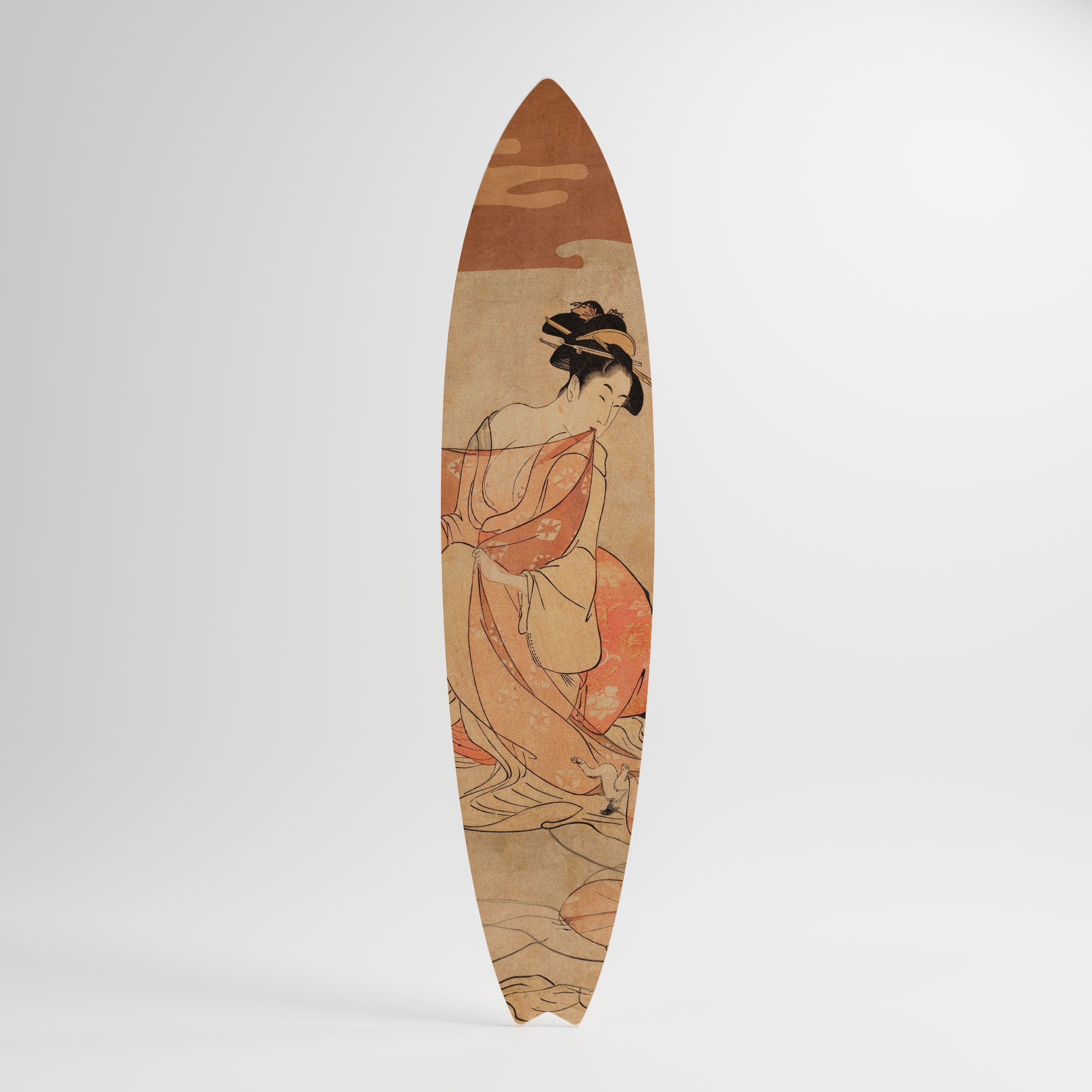 WOMAN, CAT AND EXTRA BROWN Dekoracyjna deska surfingowa