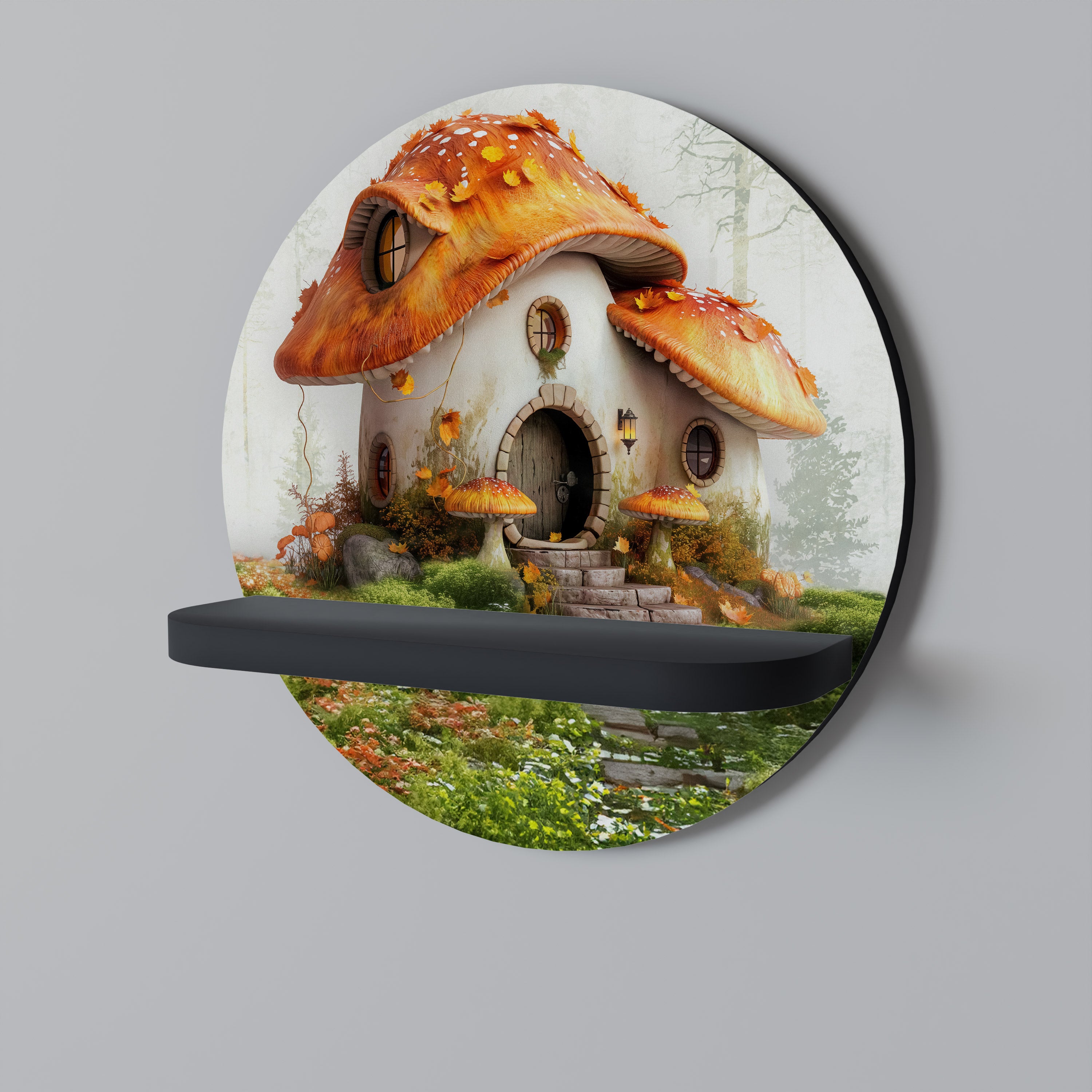 MYSTIC TOADSTOOL Półka okrągła Czarna
