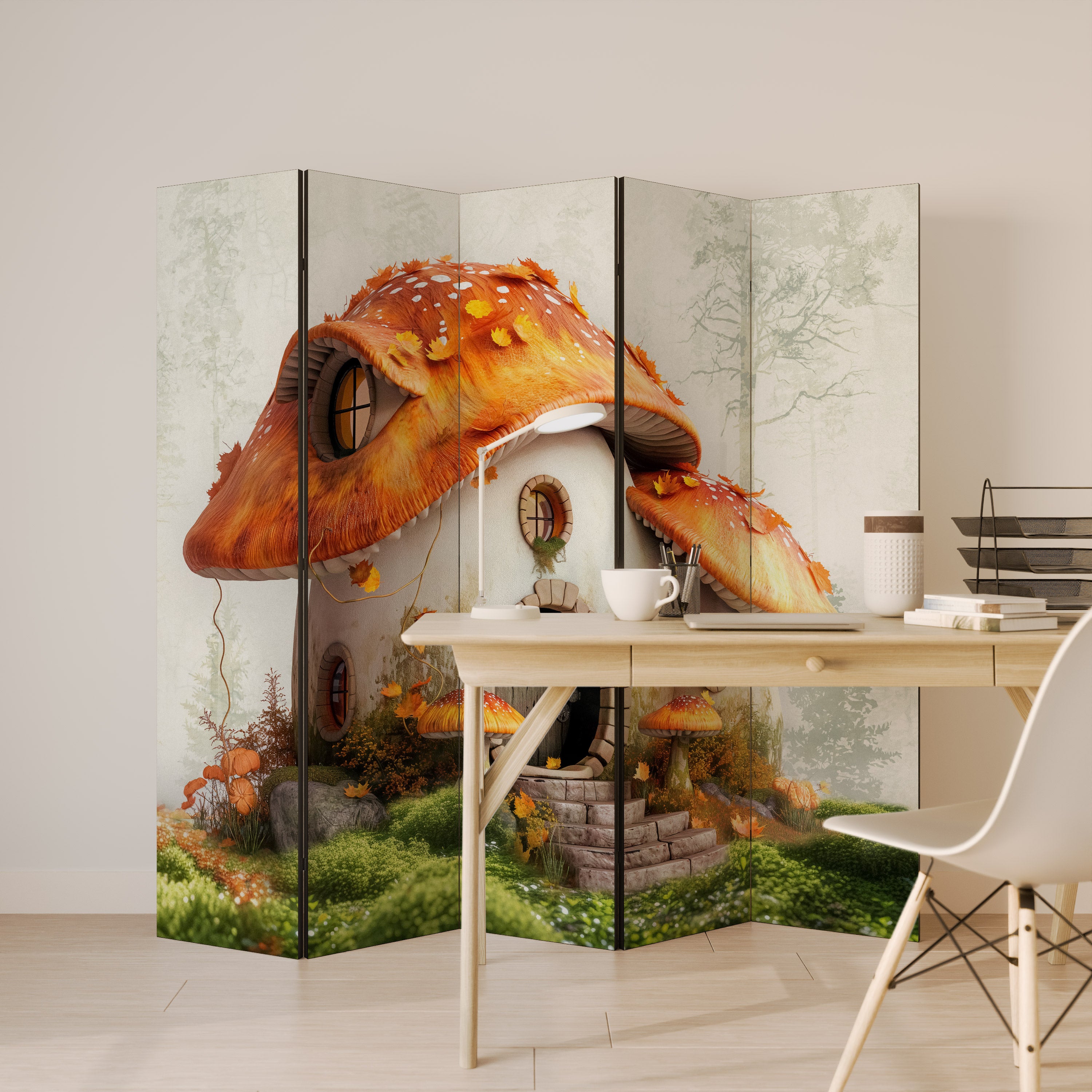 MYSTIC TOADSTOOL Dekoracyjny parawan 5-skrzydłowy