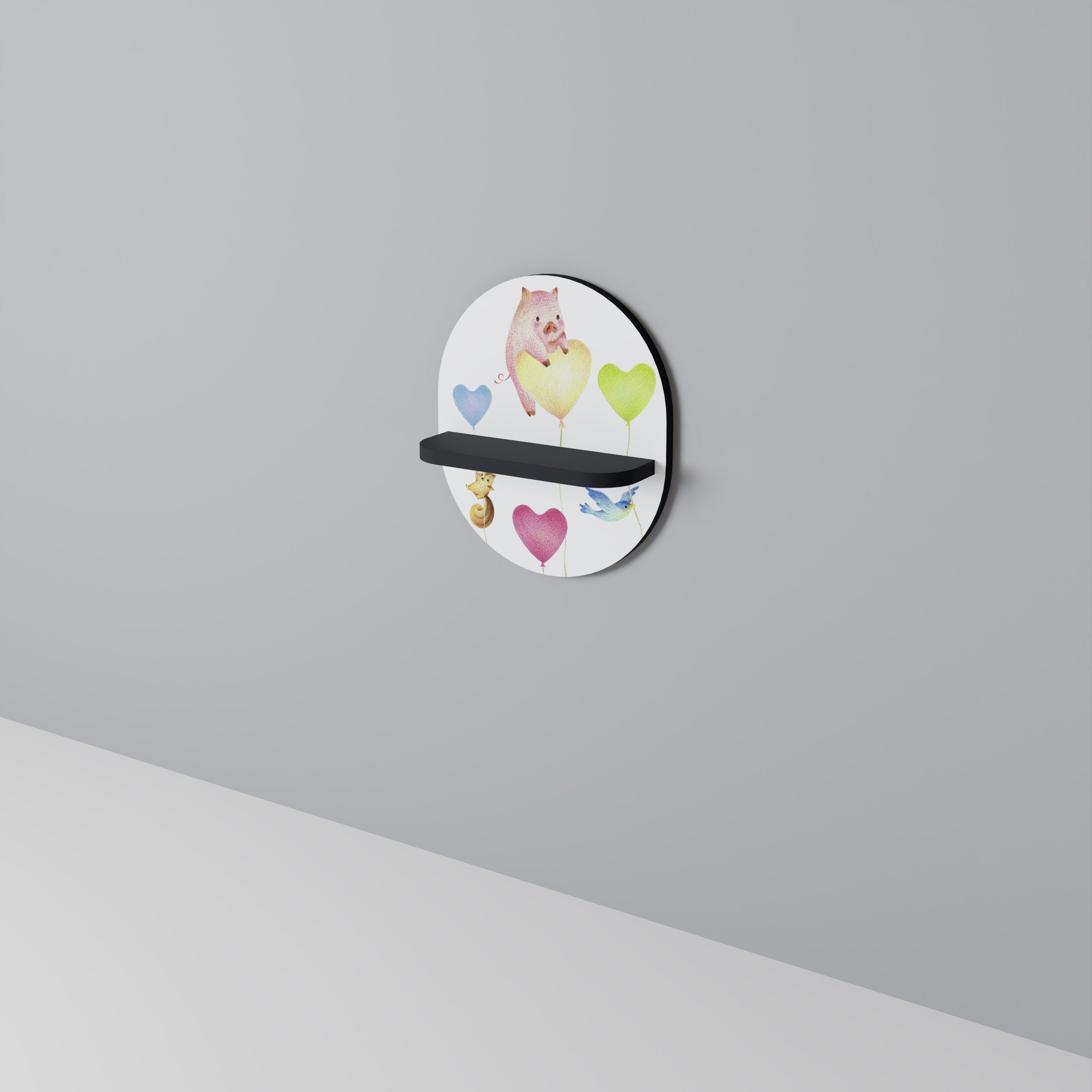 BALLOON FRIENDS Półka owalna Czarna