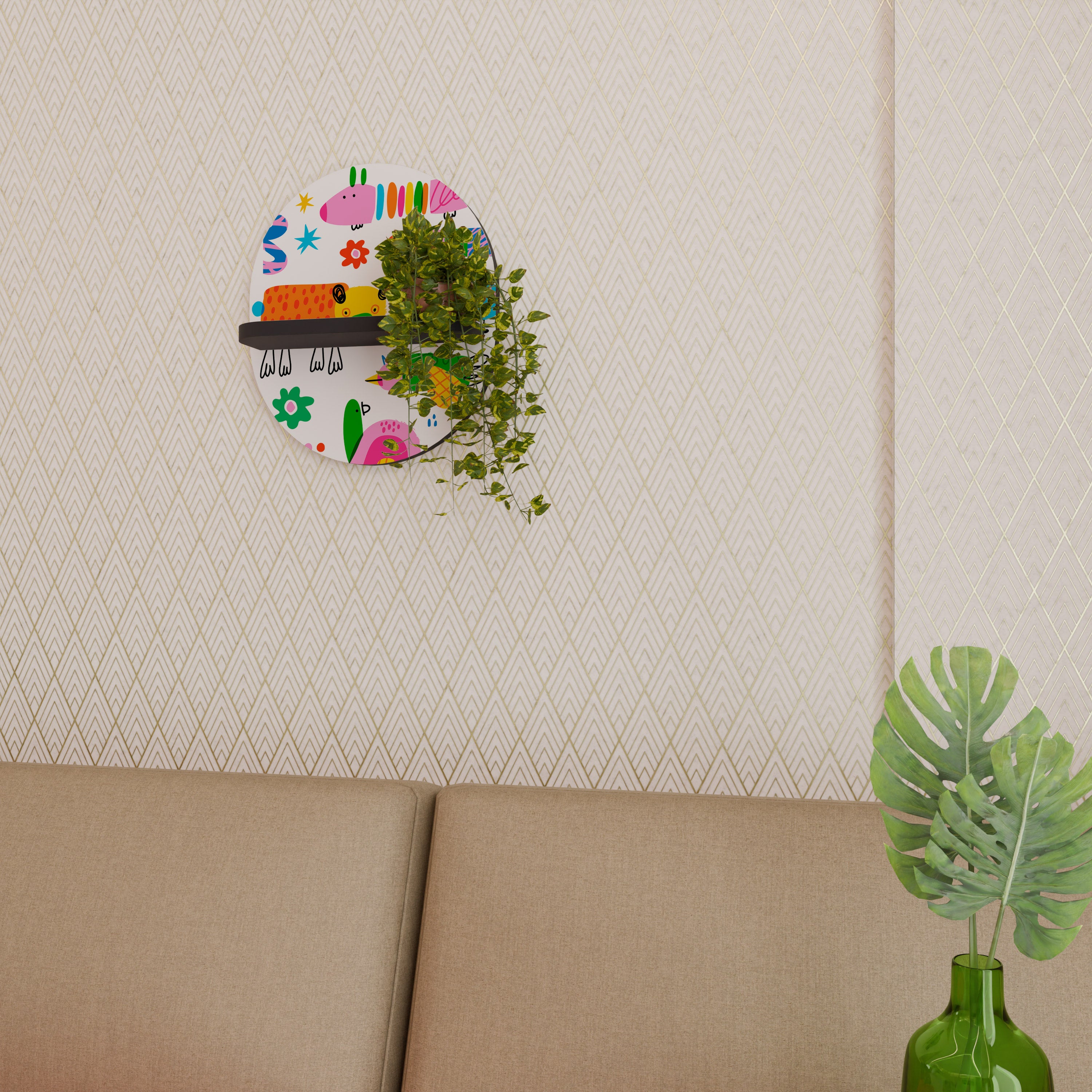 POWER OF IMAGINATION Półka owalna Czarna