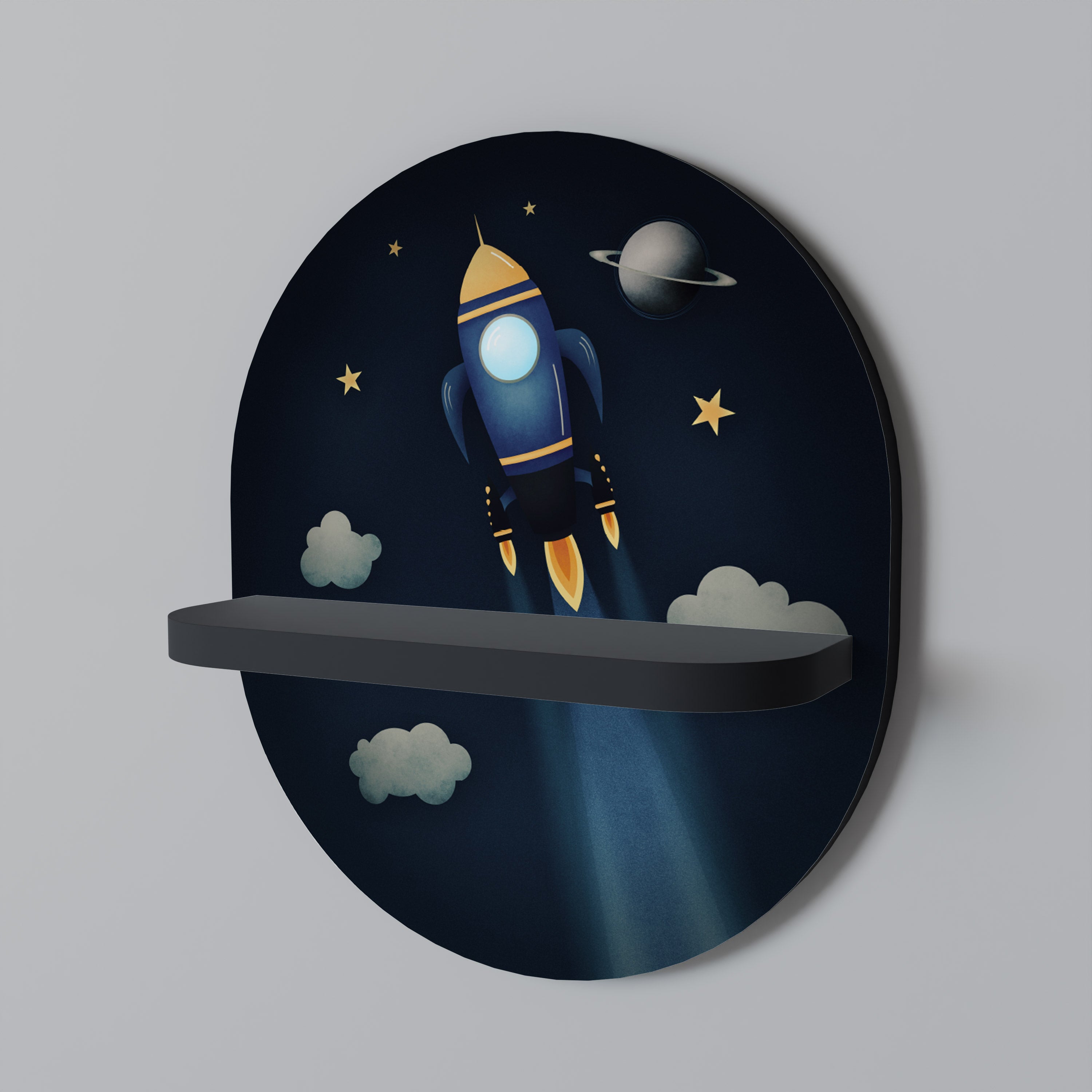 STELLAR SWING Półka owalna Czarna