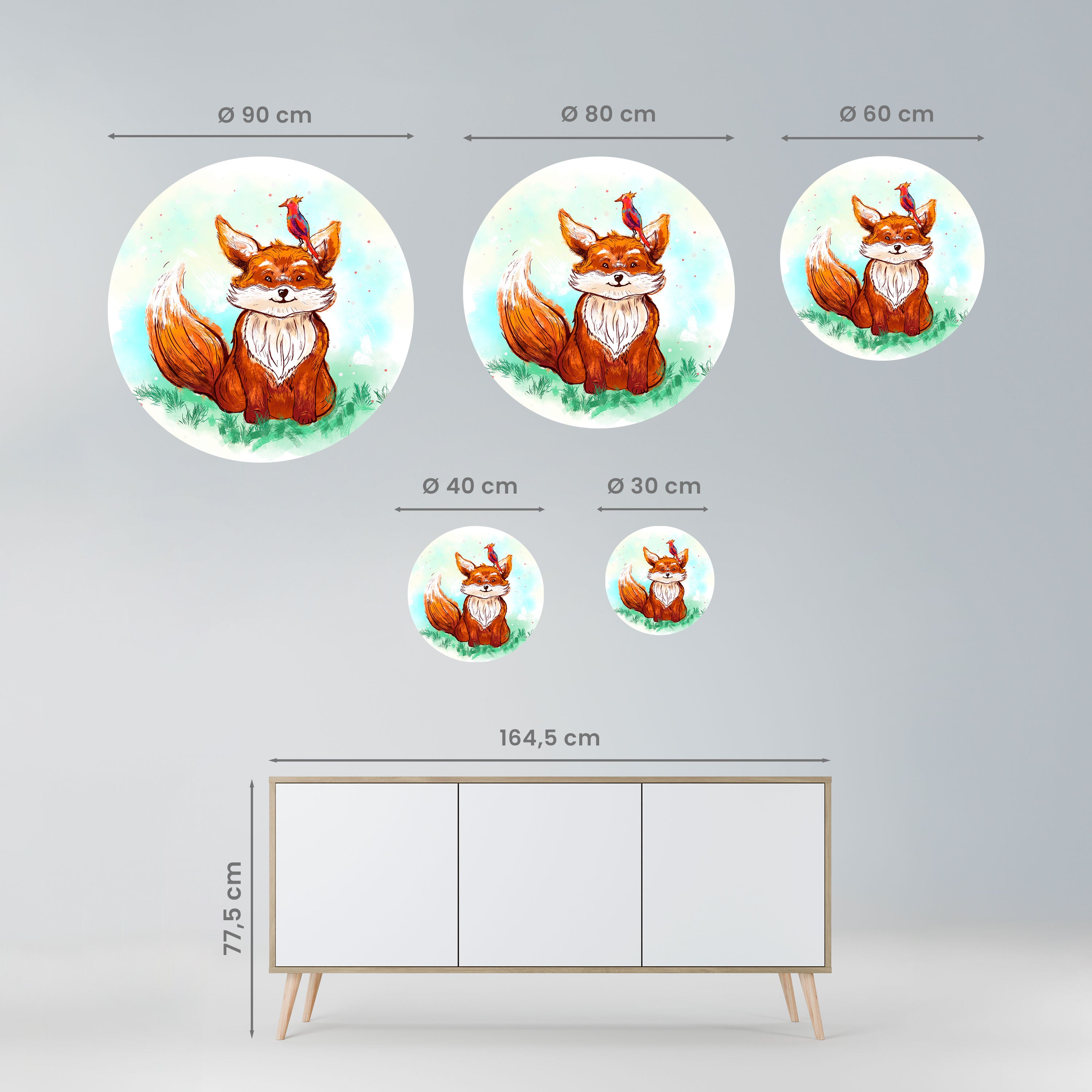 FOX FRIENDS Naklejka okrągła