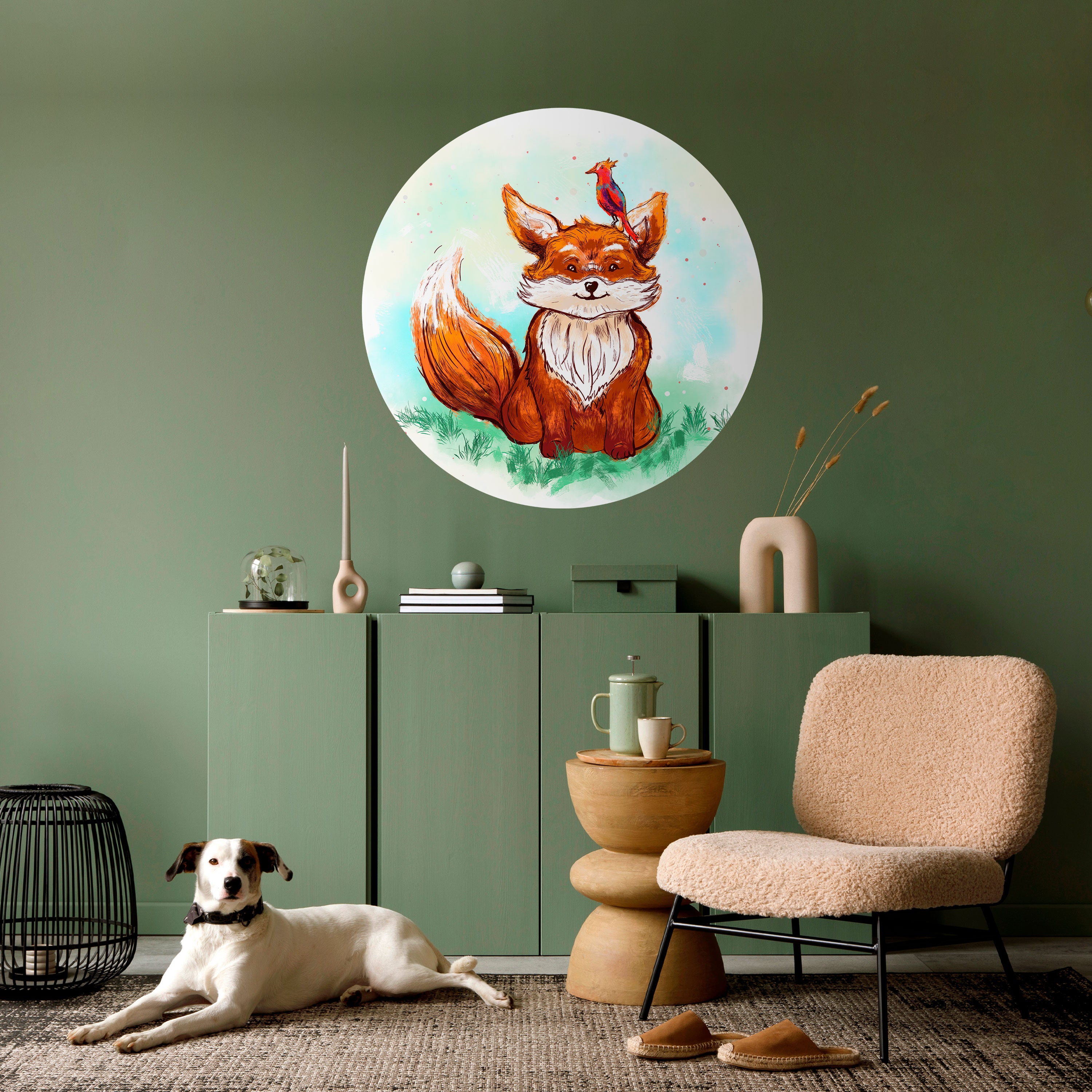 FOX FRIENDS Naklejka okrągła