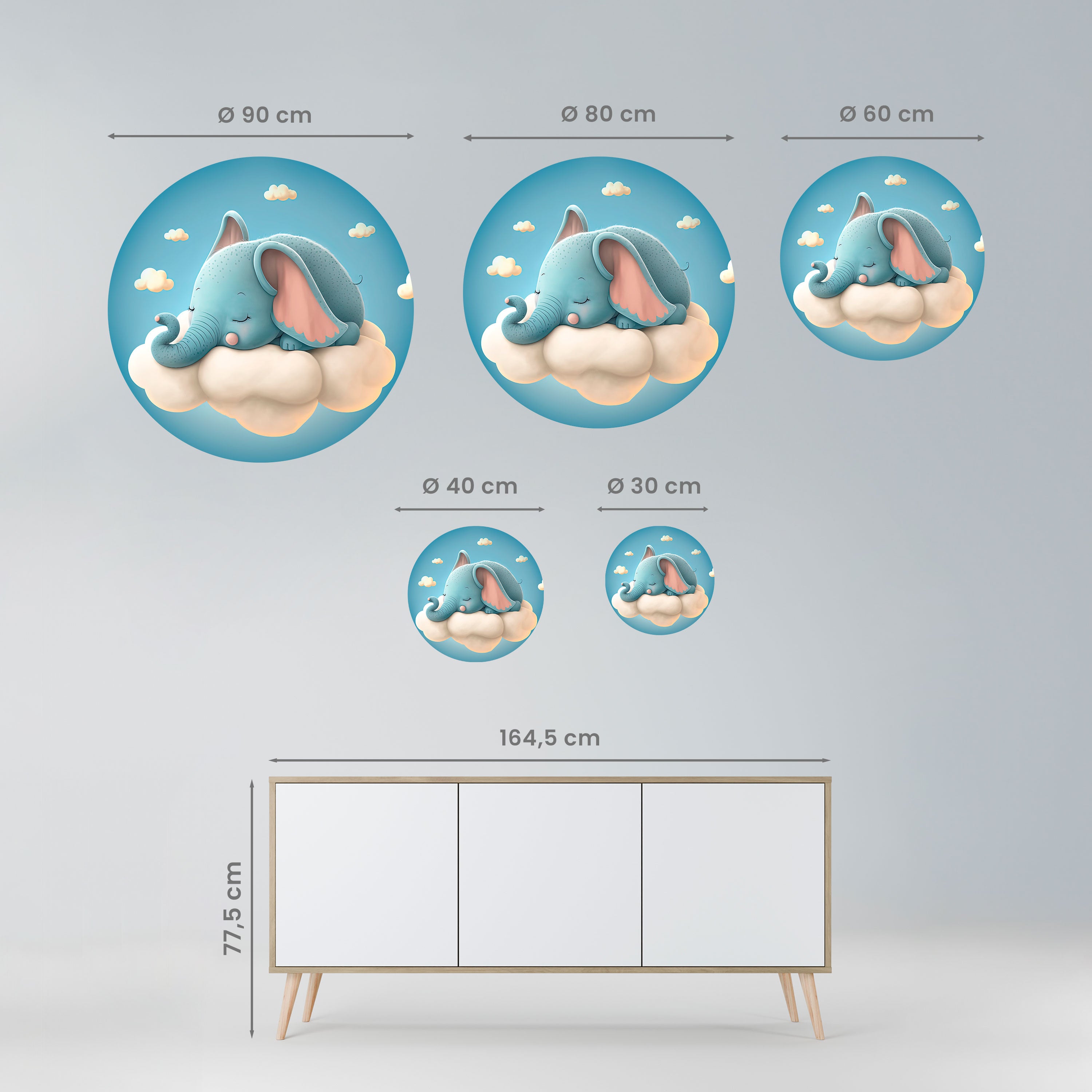 ELEPHANT DREAMS Naklejka okrągła