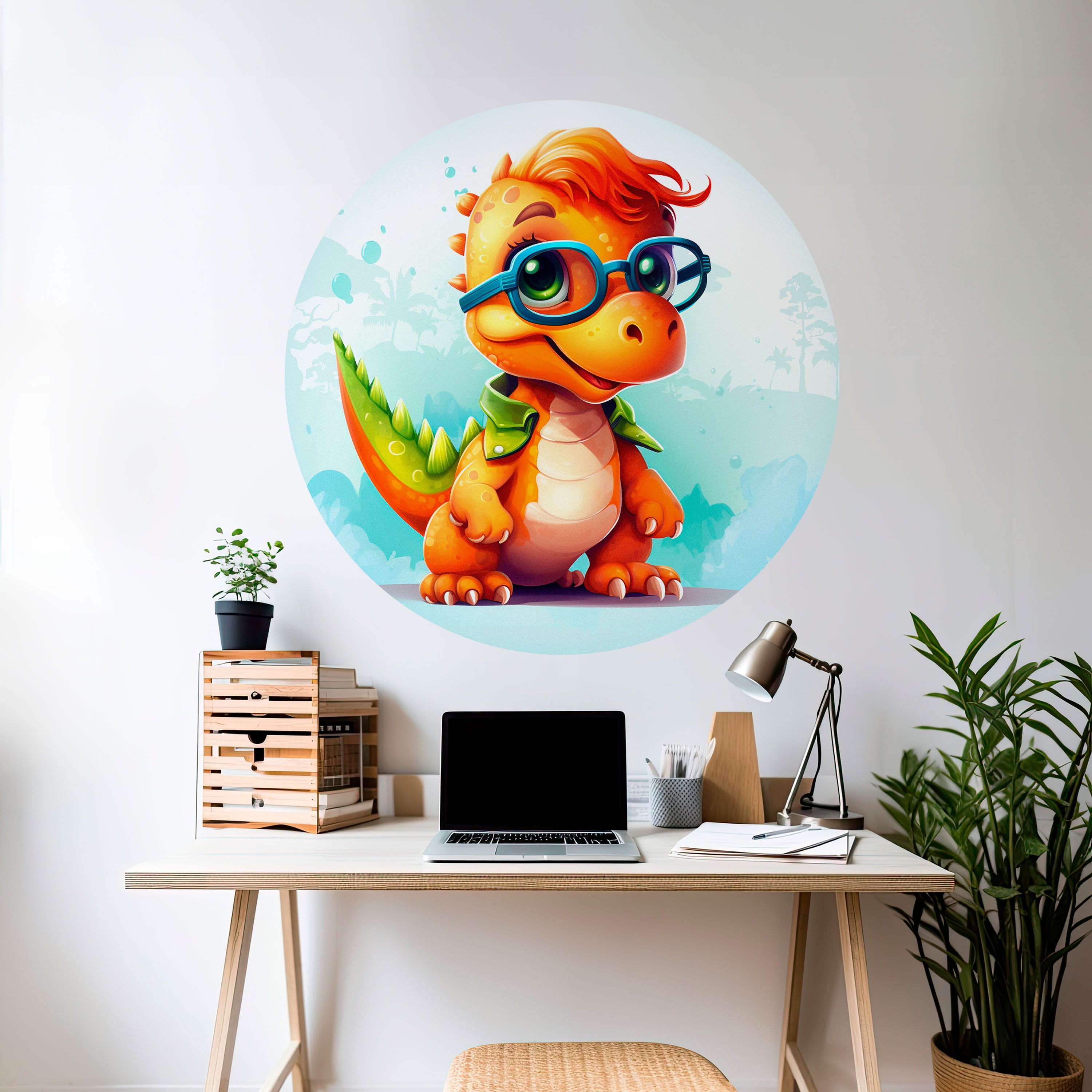 KIDDOSAURUS REX Naklejka okrągła