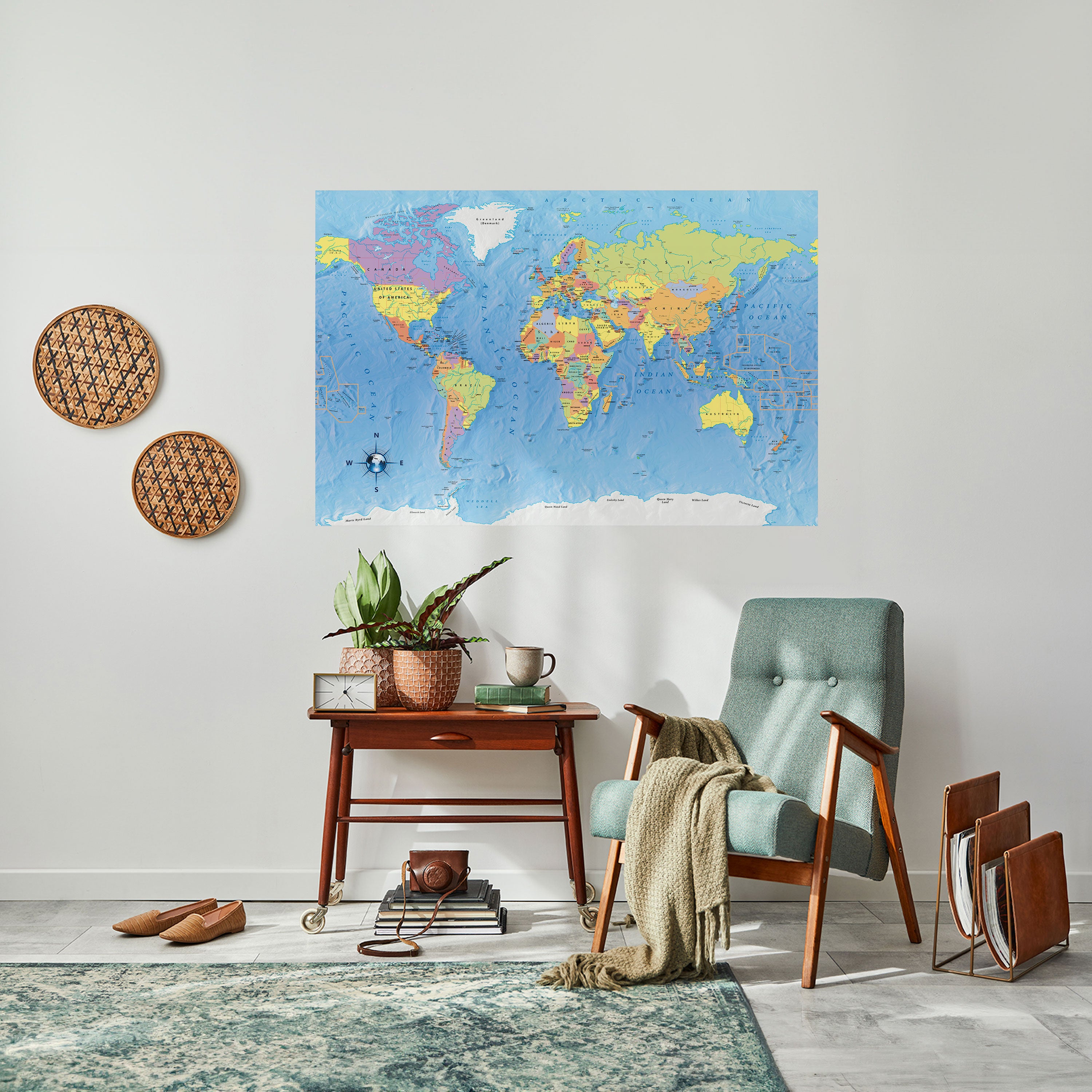 GLOBAL TONES IN GRAY Naklejka/Plakat poziomy